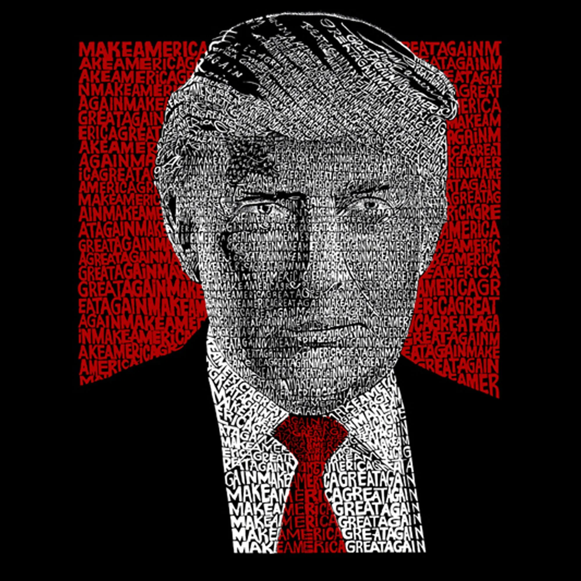 TRUMP Make America Great Again - Men's Word Art Long Sleeve T-Shirt sold by LA Pop Art product image thumbnail 2