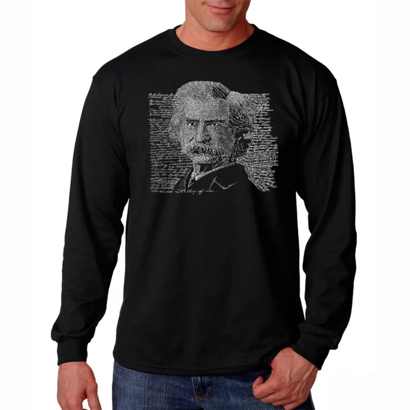 Mark Twain - Men's Word Art Long Sleeve T-Shirt sold by LA Pop Art