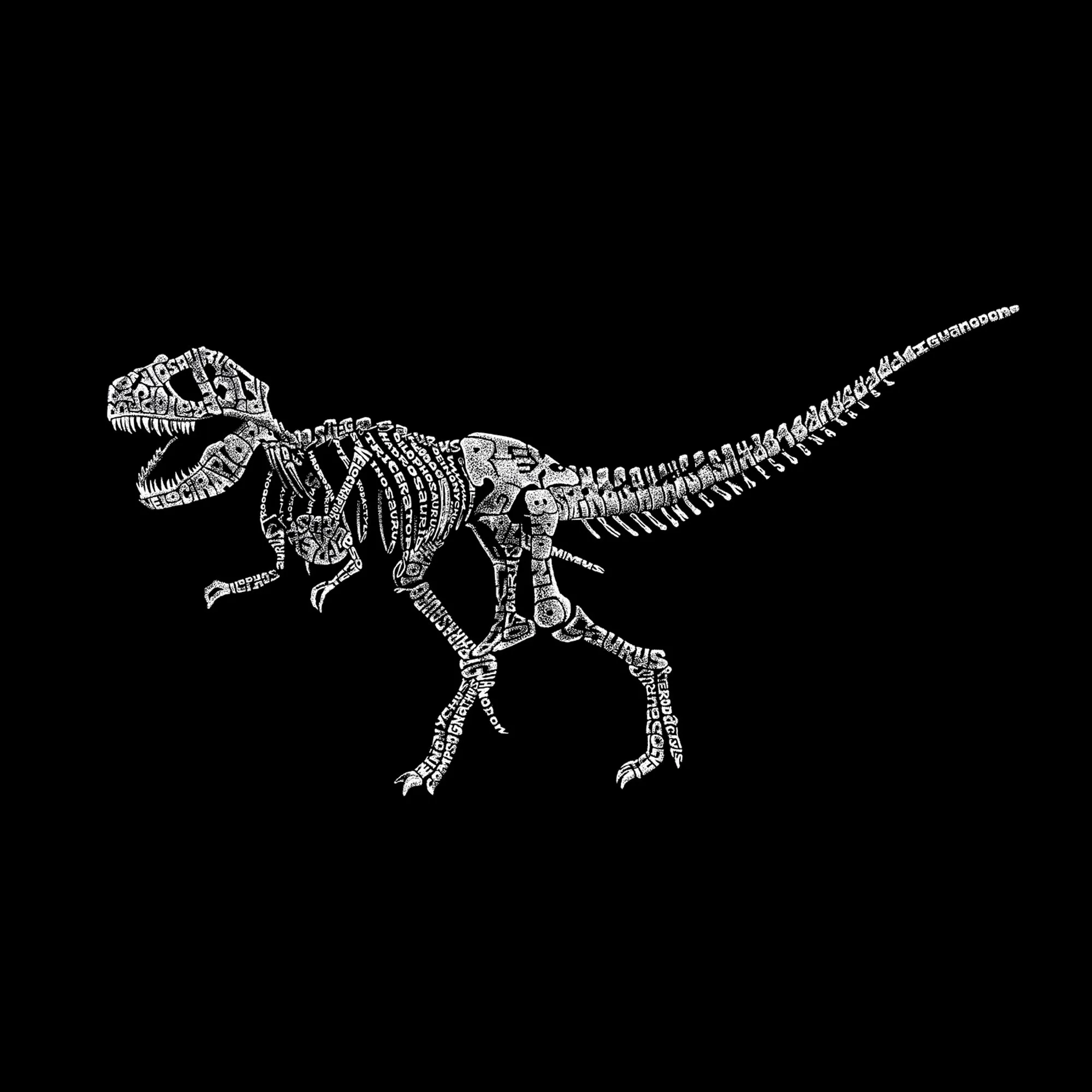 Dinosaur TRex Skeleton - Men's Word Art Long Sleeve T-Shirt sold by LA Pop Art product image thumbnail 2