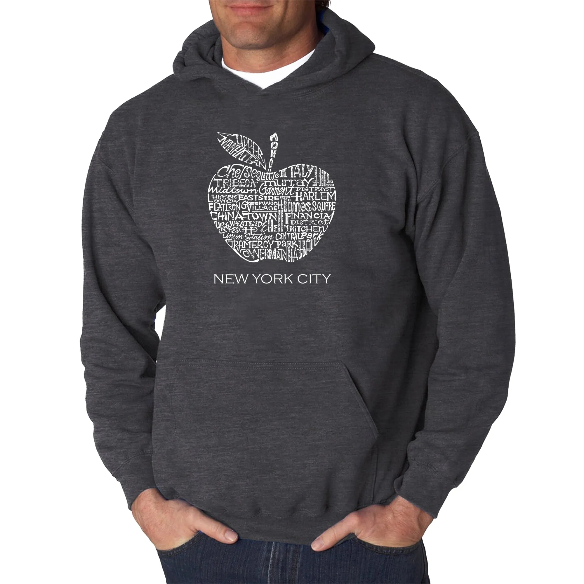 Neighborhoods in NYC - Men's Word Art Hooded Sweatshirt sold by LA Pop Art product image thumbnail 4