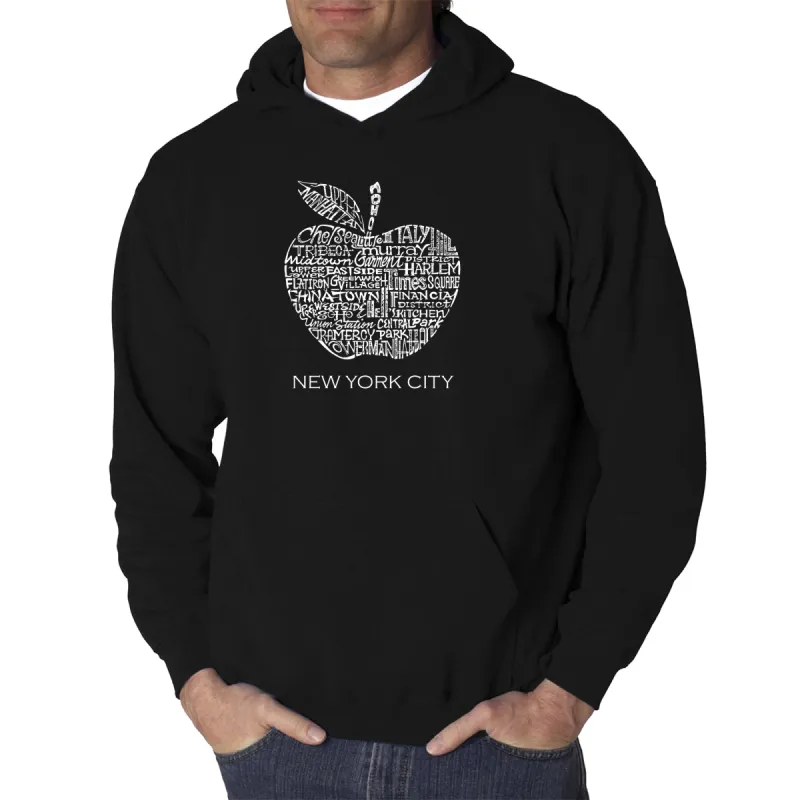 Neighborhoods in NYC - Men's Word Art Hooded Sweatshirt sold by LA Pop Art