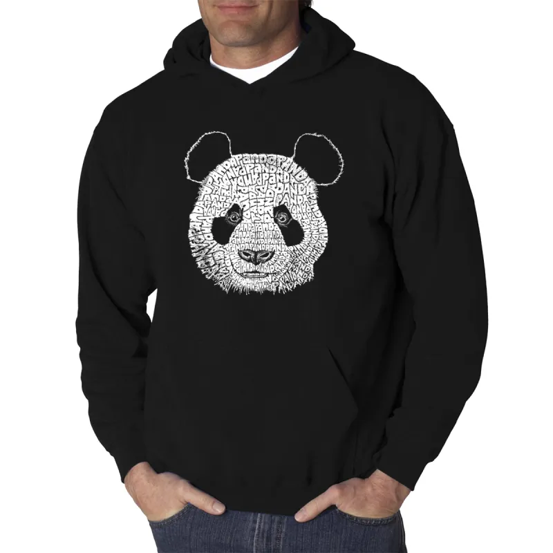Panda - Men's Word Art Hooded Sweatshirt made by LA Pop Art