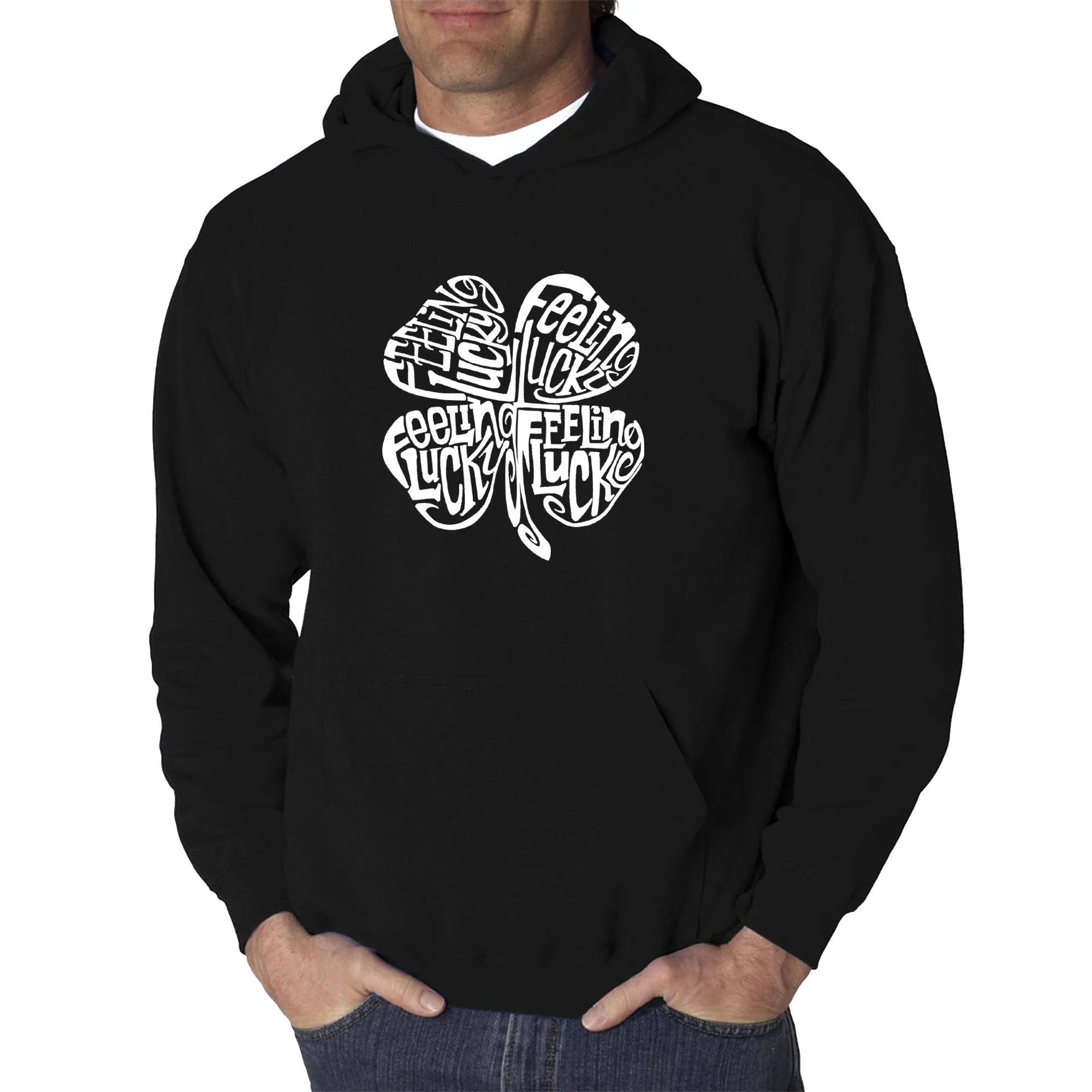 Feeling Lucky - Men's Word Art Hooded Sweatshirt sold by LA Pop Art product image thumbnail 3