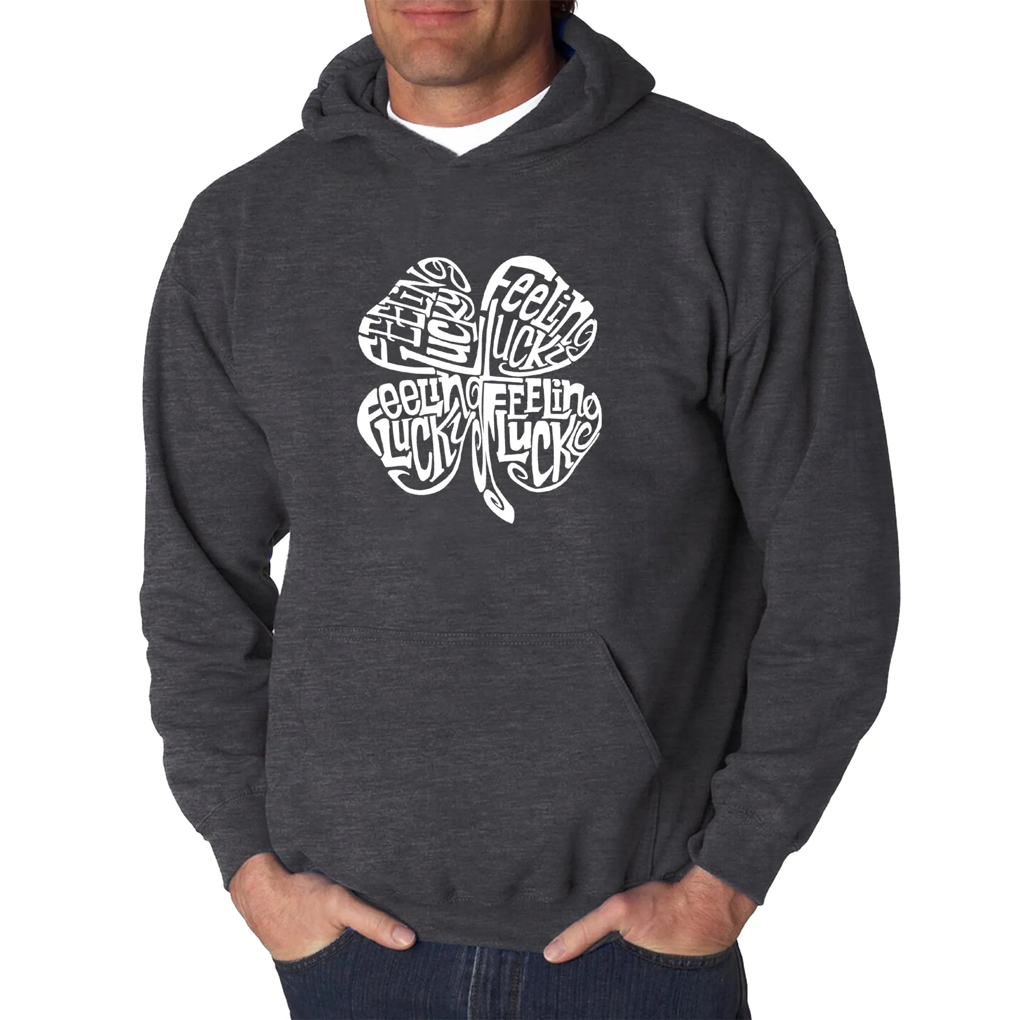Feeling Lucky - Men's Word Art Hooded Sweatshirt sold by LA Pop Art product image thumbnail 4