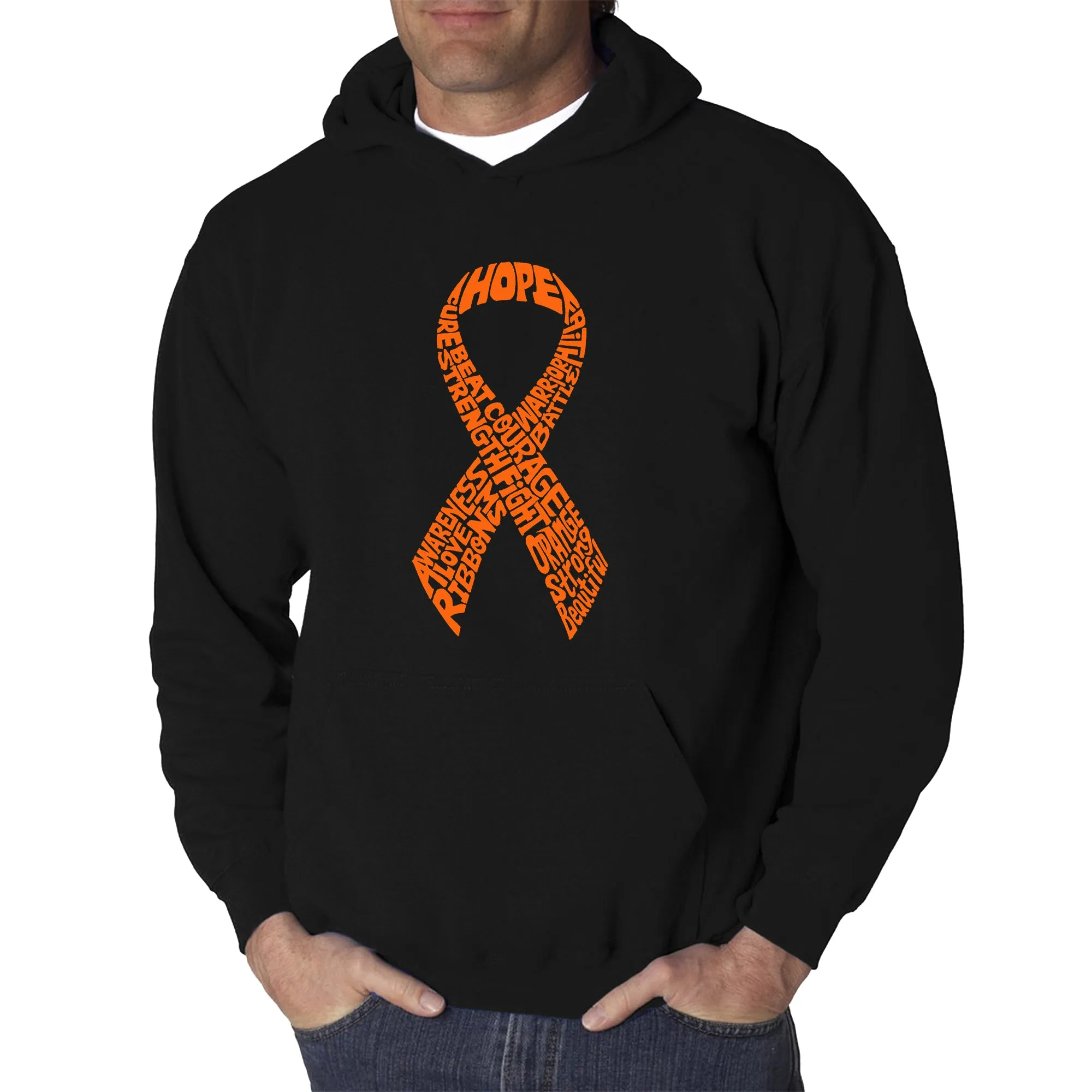 Ms Ribbon - Men's Word Art Hooded Sweatshirt sold by LA Pop Art product image thumbnail 3