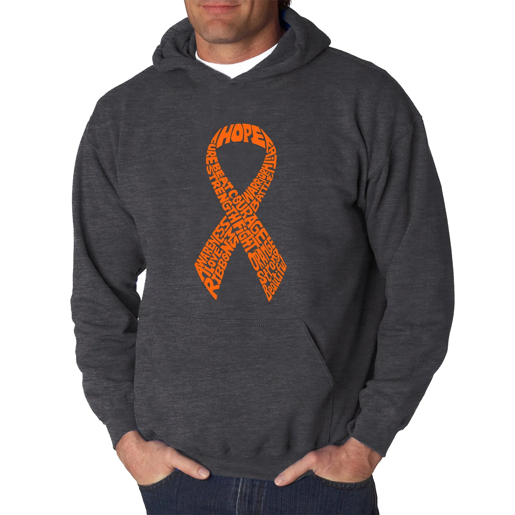 Ms Ribbon - Men's Word Art Hooded Sweatshirt sold by LA Pop Art product image thumbnail 4
