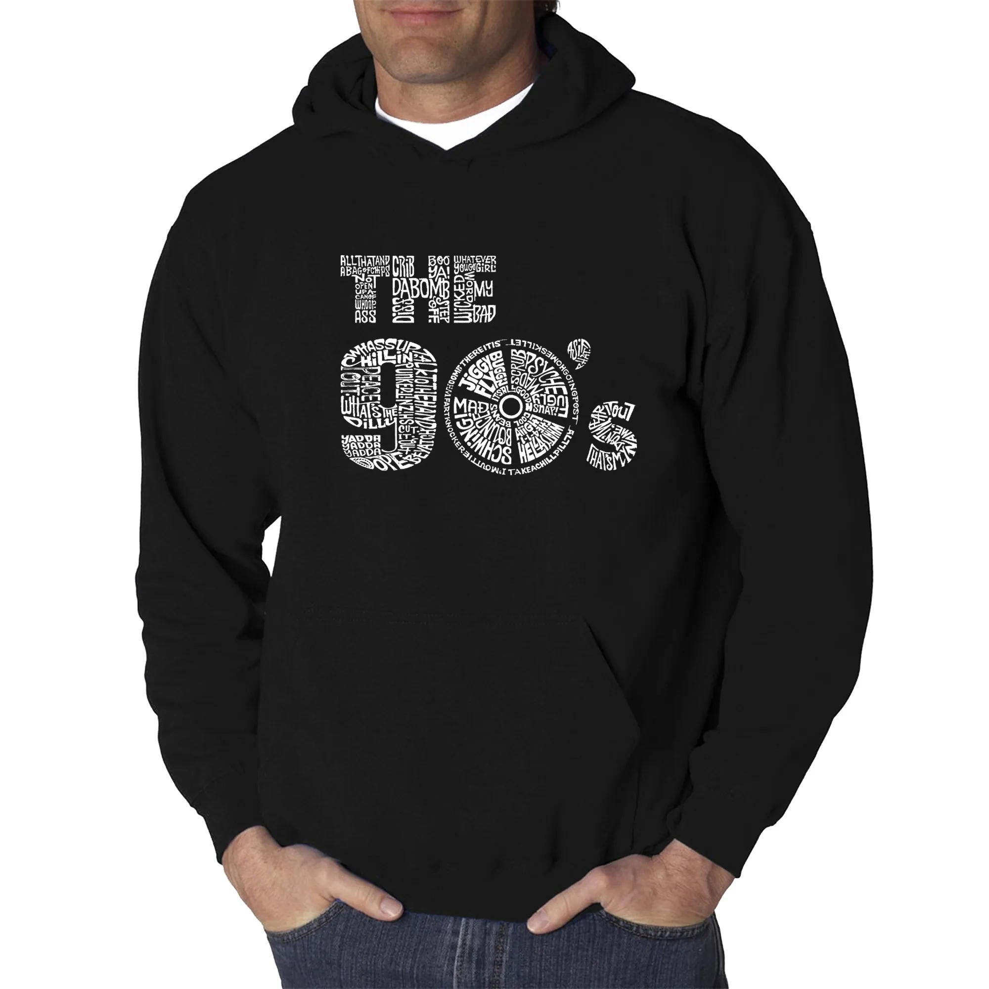 90S - Men's Word Art Hooded Sweatshirt sold by LA Pop Art product image thumbnail 3