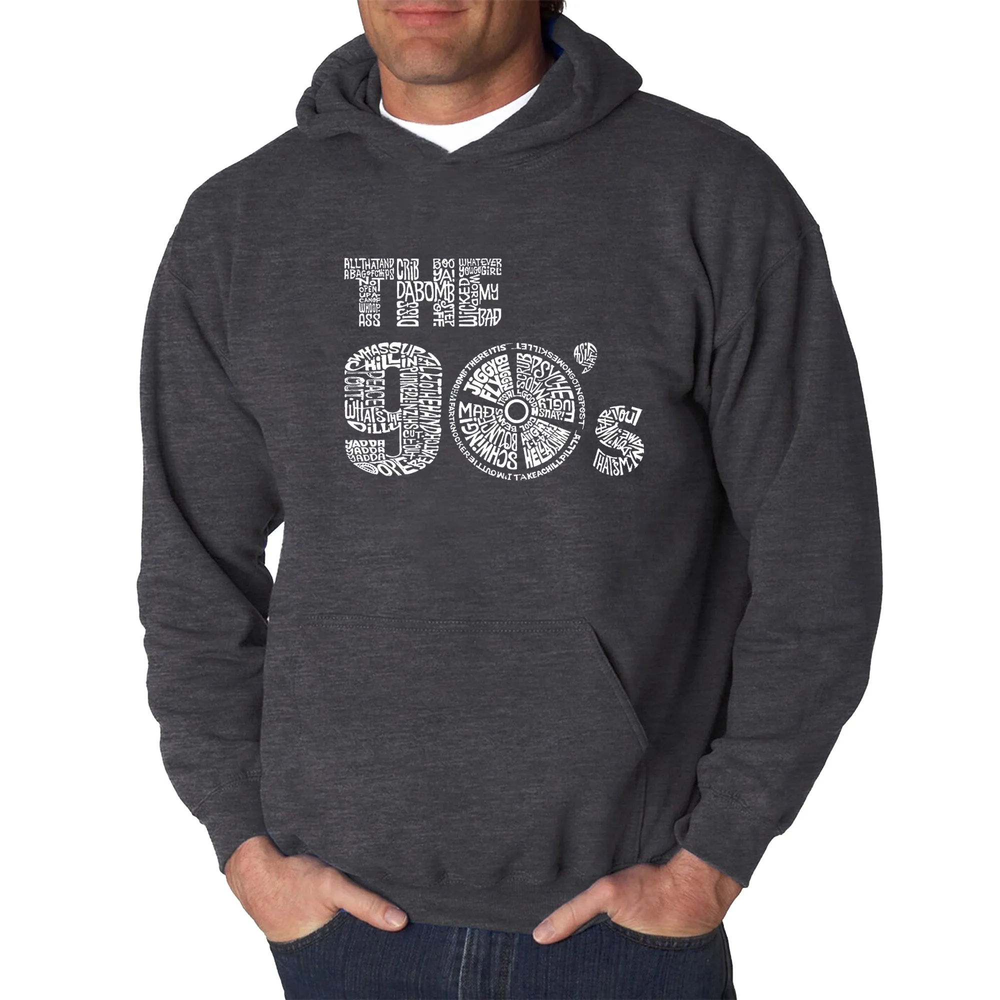 90S - Men's Word Art Hooded Sweatshirt sold by LA Pop Art product image thumbnail 4