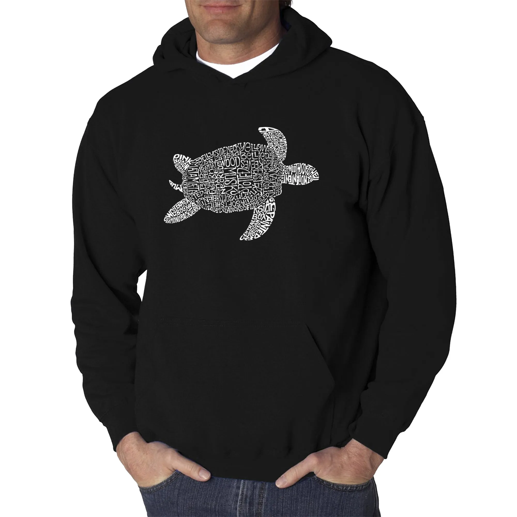 Turtle - Men's Word Art Hooded Sweatshirt sold by LA Pop Art