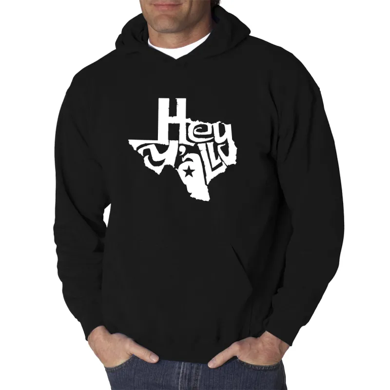 Hey Yall - Men's Word Art Hooded Sweatshirt sold by LA Pop Art