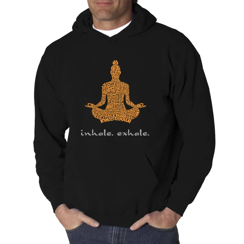 Inhale Exhale - Men's Word Art Hooded Sweatshirt made by LA Pop Art
