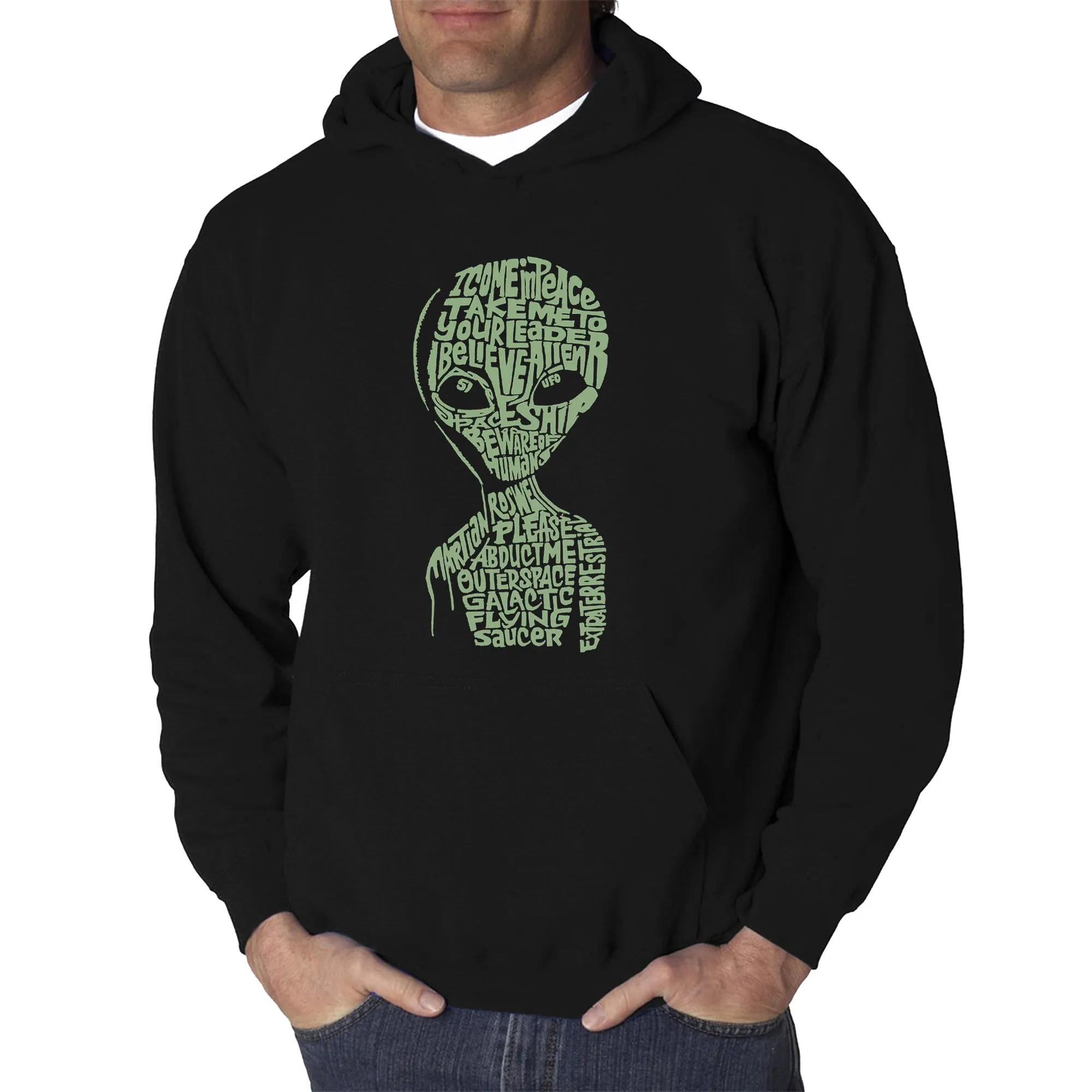 Alien - Men's Word Art Hooded Sweatshirt sold by LA Pop Art product image thumbnail 3