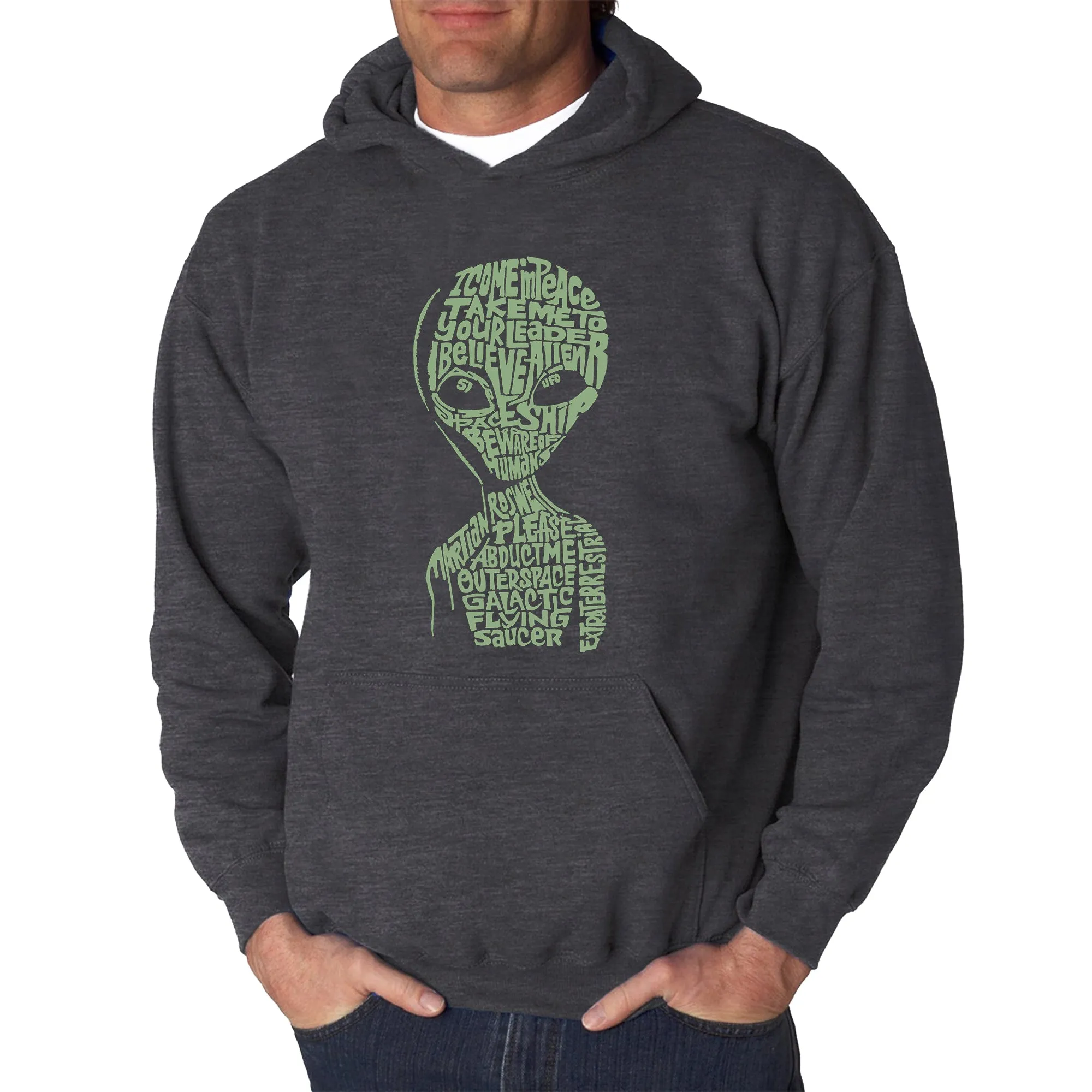 Alien - Men's Word Art Hooded Sweatshirt sold by LA Pop Art product image thumbnail 4