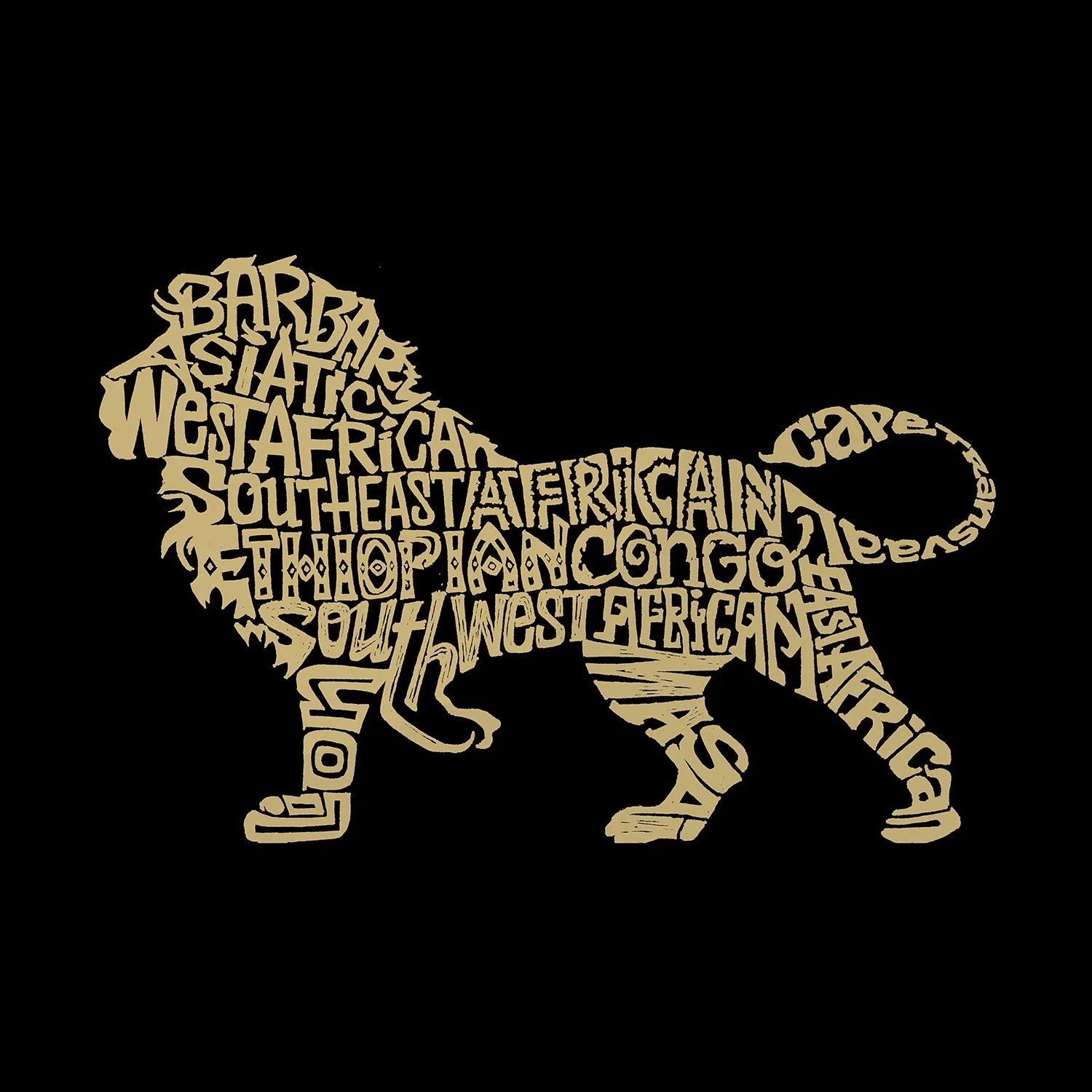 Lion - Men's Word Art Hooded Sweatshirt sold by LA Pop Art product image thumbnail 2