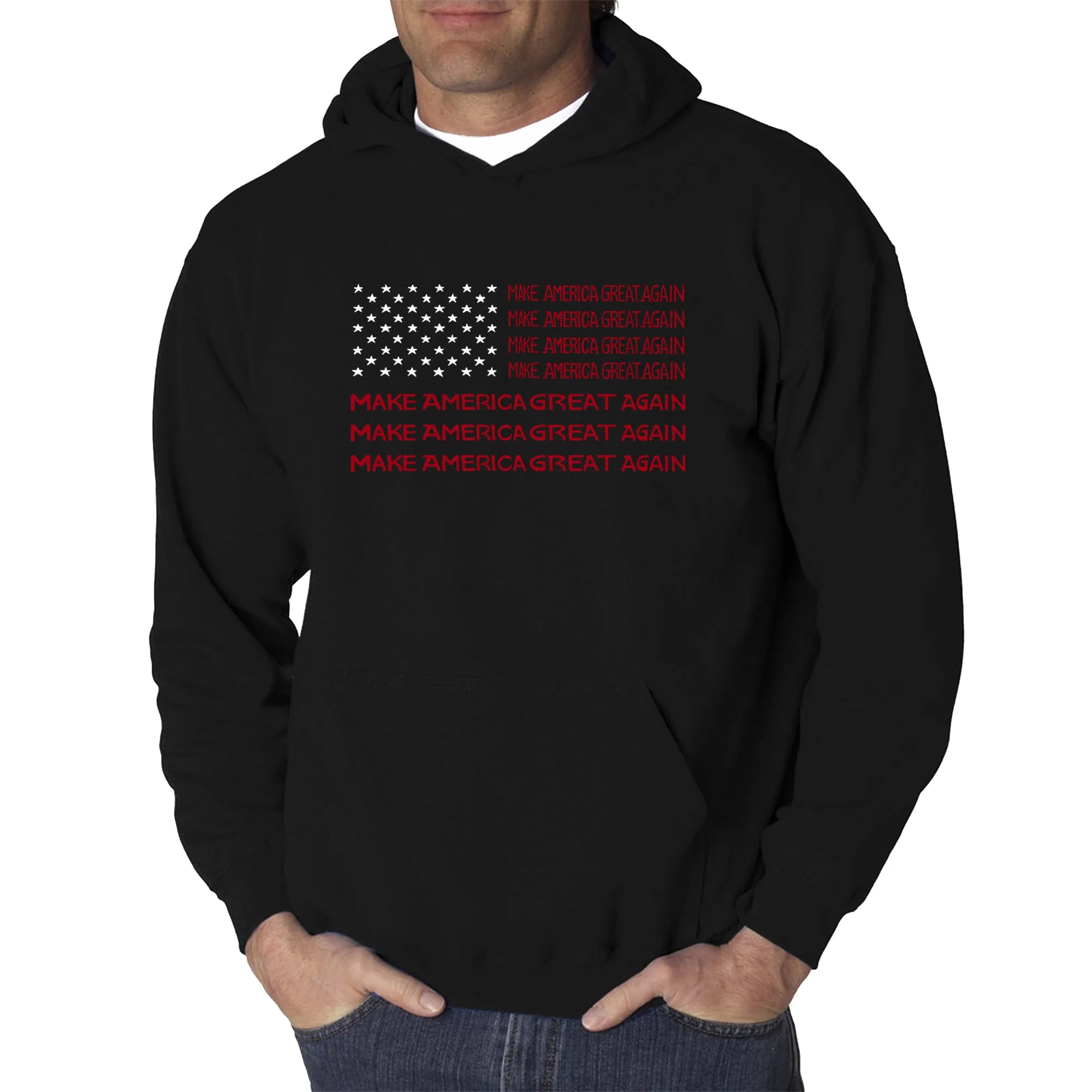 Maga Flag - Men's Word Art Hooded Sweatshirt sold by LA Pop Art product image thumbnail 3