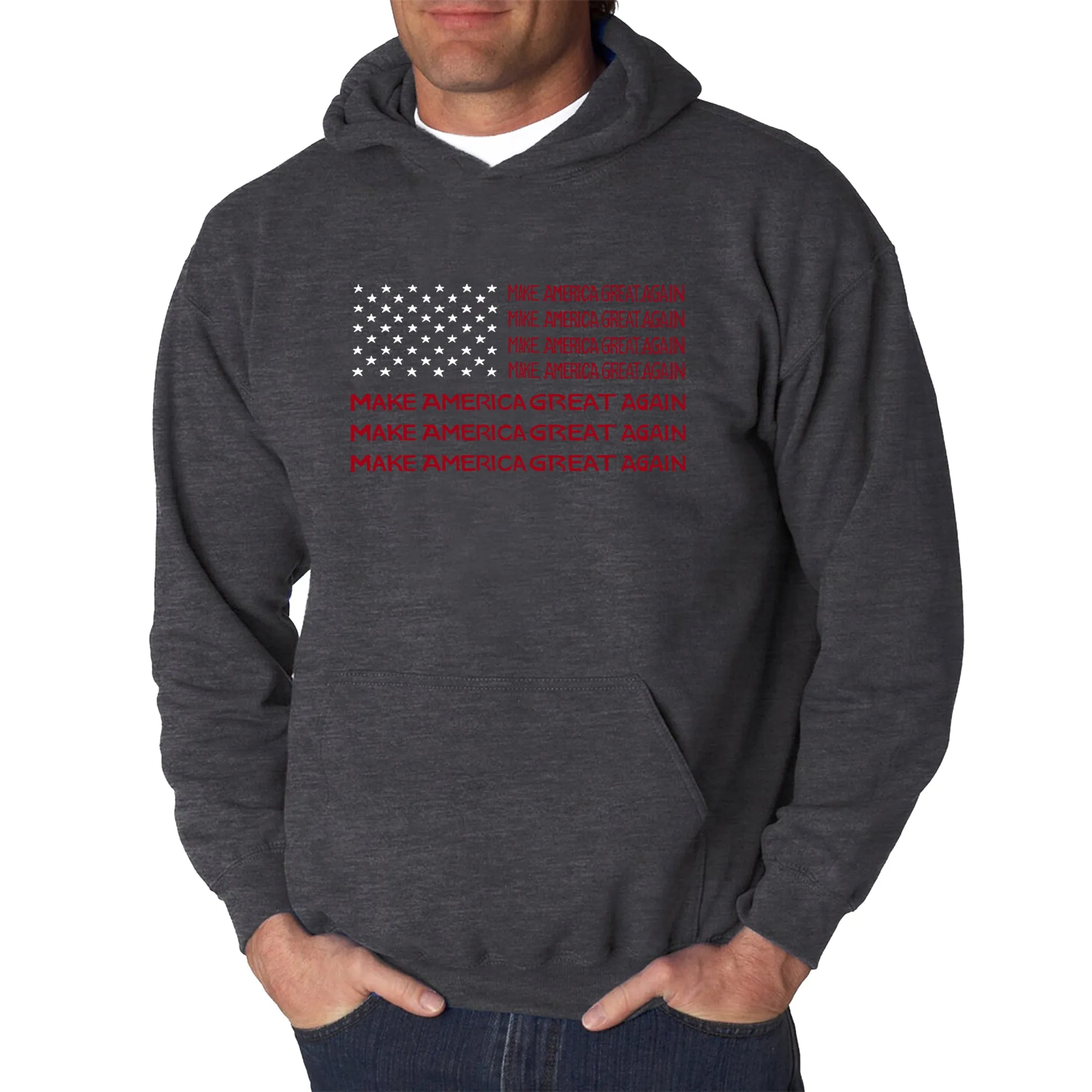 Maga Flag - Men's Word Art Hooded Sweatshirt sold by LA Pop Art product image thumbnail 4