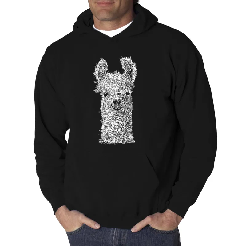 Llama - Men's Word Art Hooded Sweatshirt sold by LA Pop Art