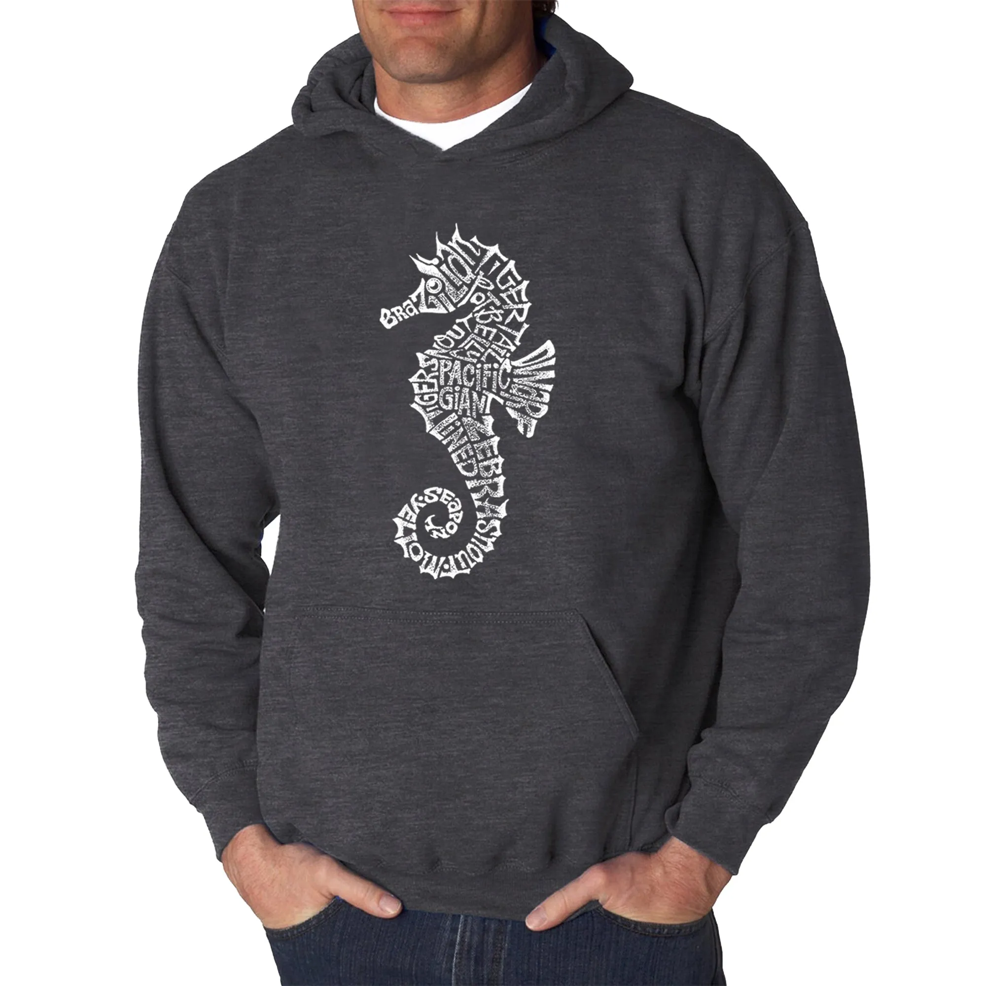 Types of Seahorse - Men's Word Art Hooded Sweatshirt sold by LA Pop Art product image thumbnail 3