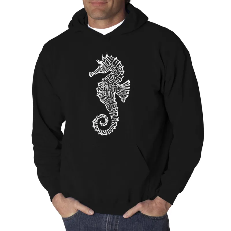 Types of Seahorse - Men's Word Art Hooded Sweatshirt made by LA Pop Art