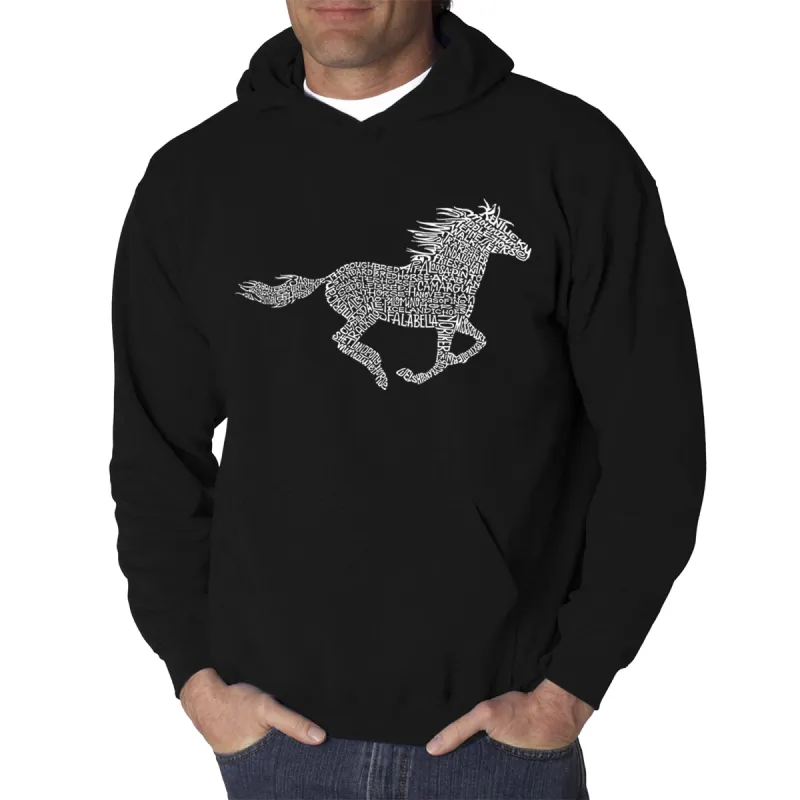 Horse Breeds - Men's Word Art Hooded Sweatshirt sold by LA Pop Art