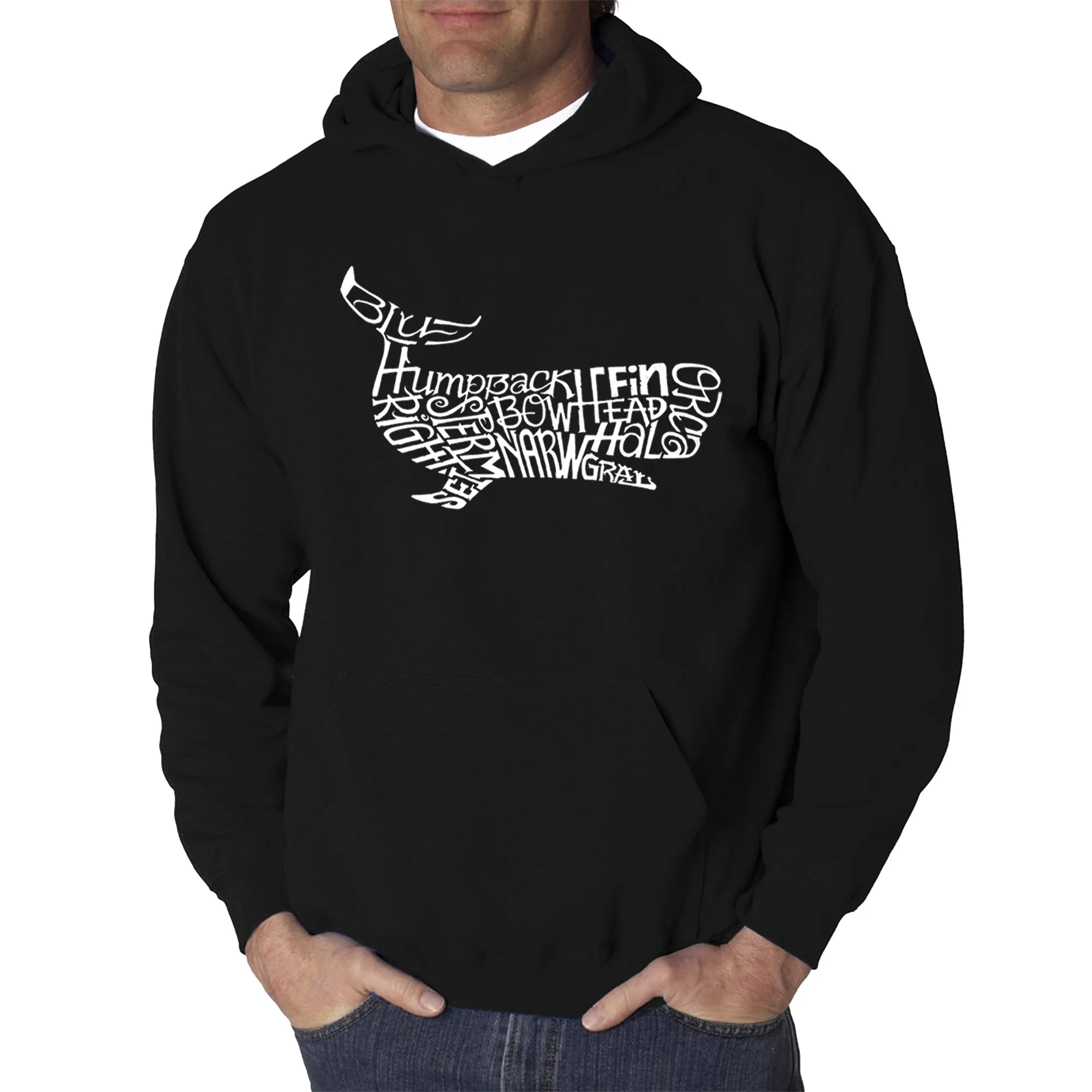 Humpback Whale - Men's Word Art Hooded Sweatshirt sold by LA Pop Art