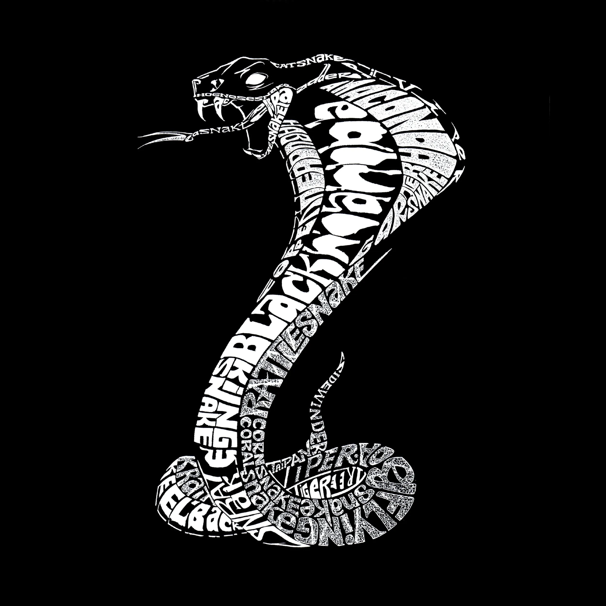 Types of Snakes - Men's Word Art Hooded Sweatshirt sold by LA Pop Art product image thumbnail 2