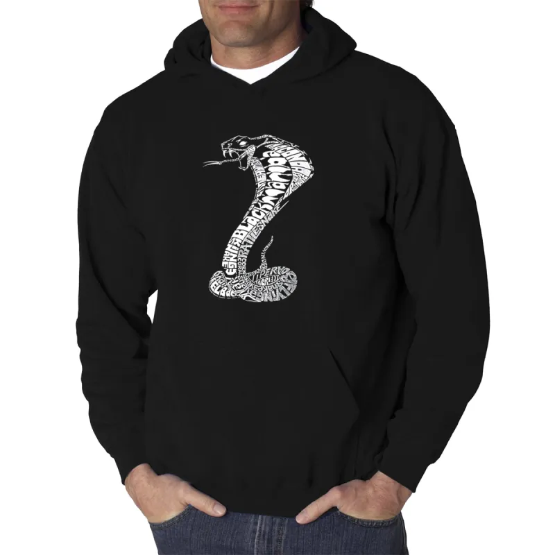 Types of Snakes - Men's Word Art Hooded Sweatshirt made by LA Pop Art