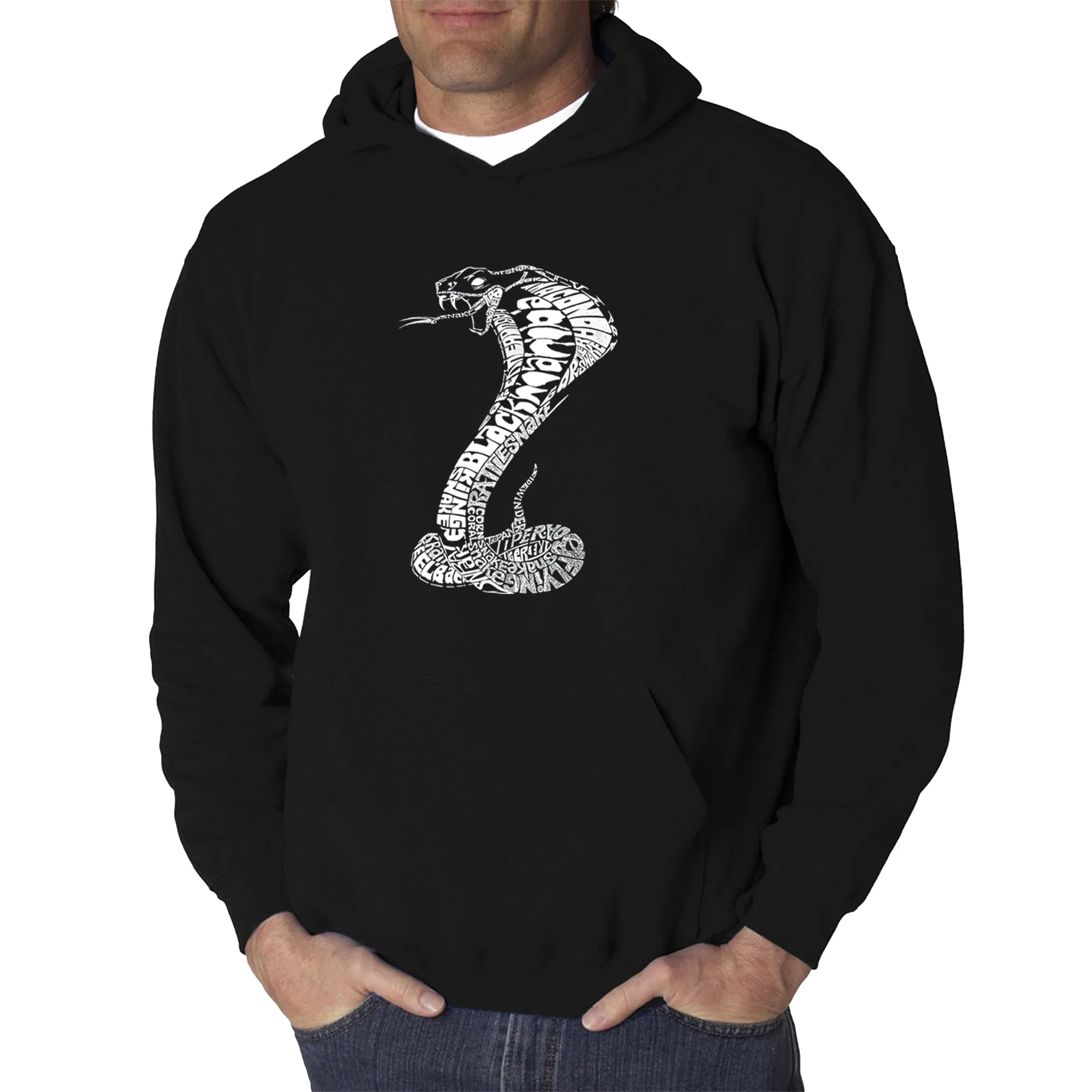 Types of Snakes - Men's Word Art Hooded Sweatshirt sold by LA Pop Art