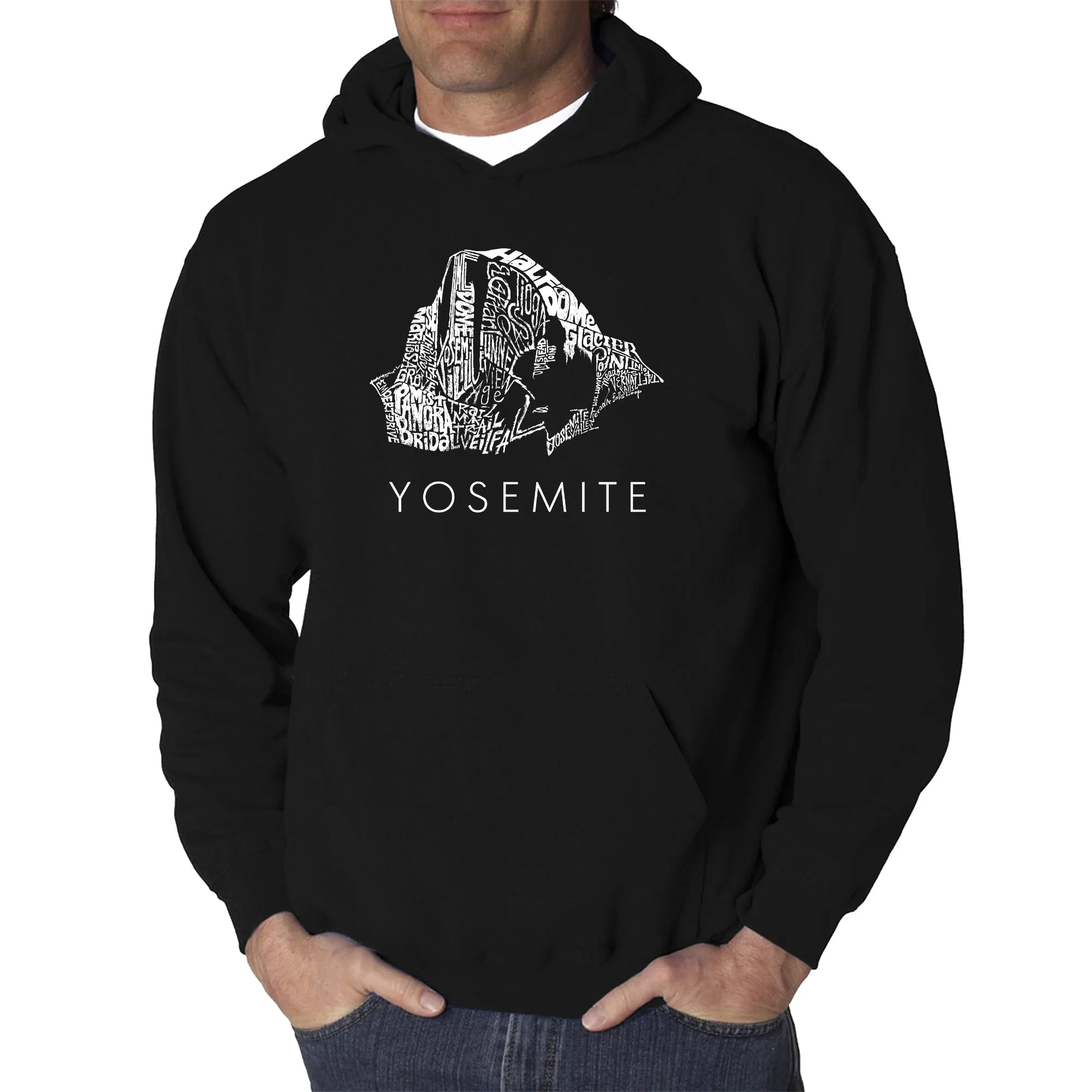 Yosemite - Men's Word Art Hooded Sweatshirt sold by LA Pop Art