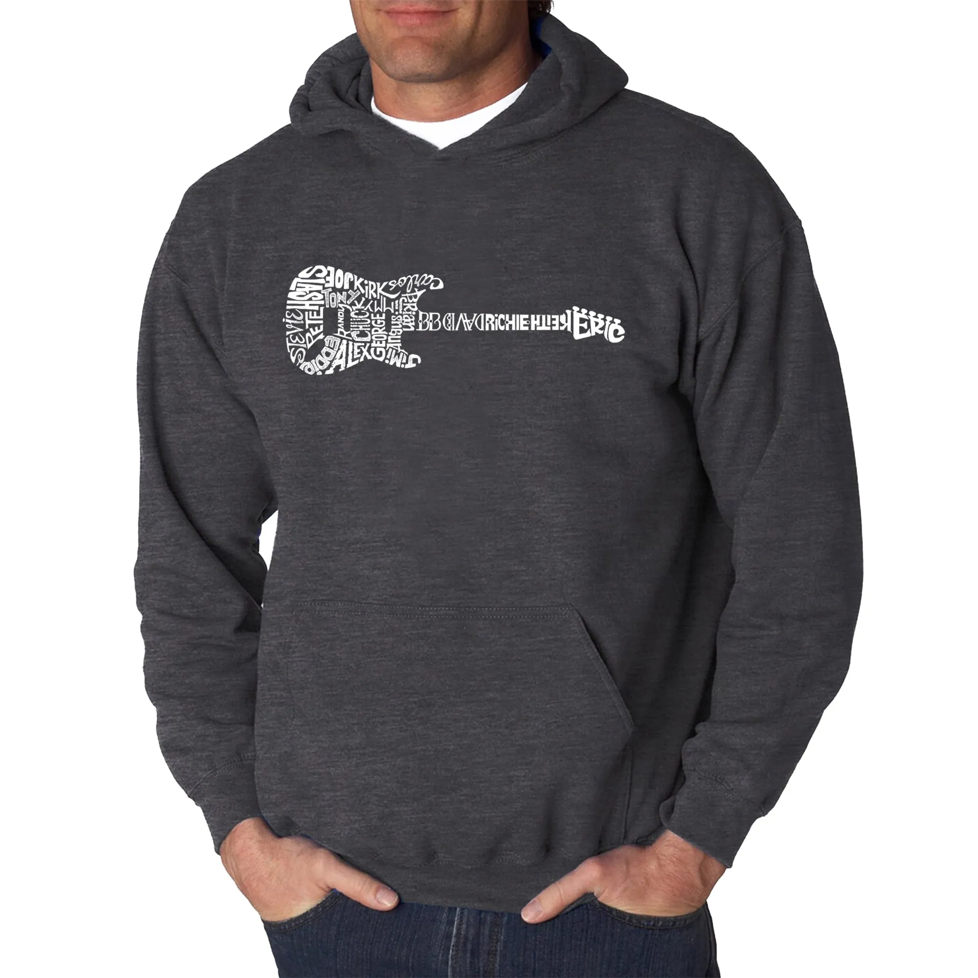 Rock Guitar - Men's Word Art Hooded Sweatshirt sold by LA Pop Art product image thumbnail 3