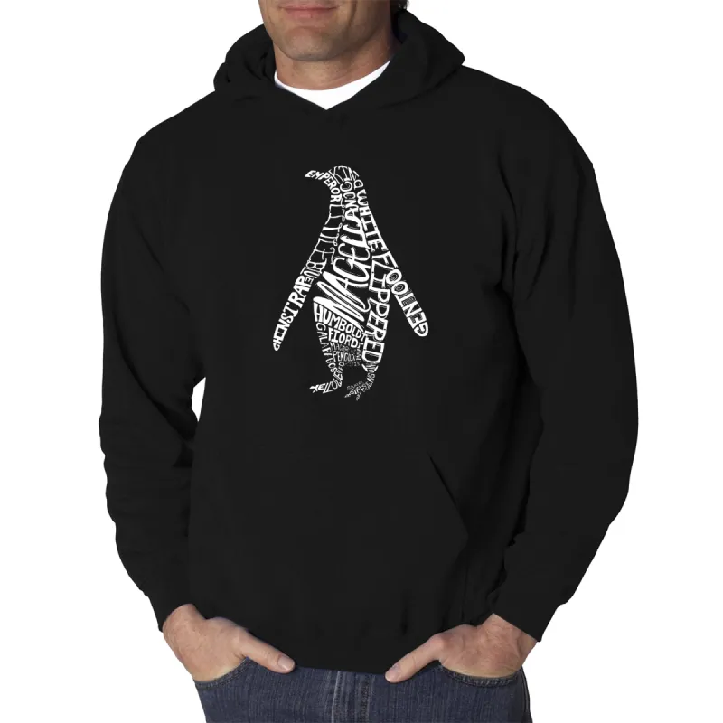 Penguin - Men's Word Art Hooded Sweatshirt made by LA Pop Art