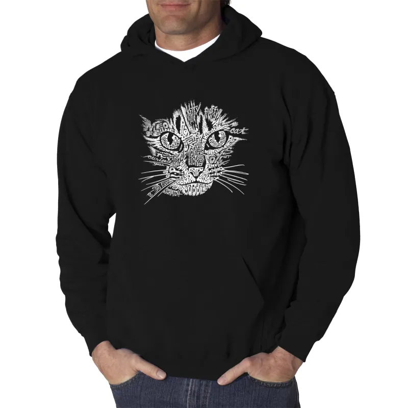 Cat Face - Men's Word Art Hooded Sweatshirt sold by LA Pop Art