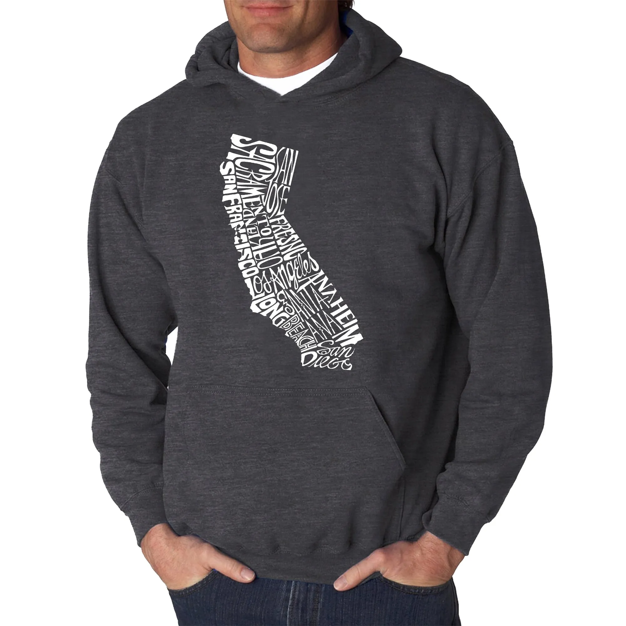 California State - Men's Word Art Hooded Sweatshirt sold by LA Pop Art product image thumbnail 3