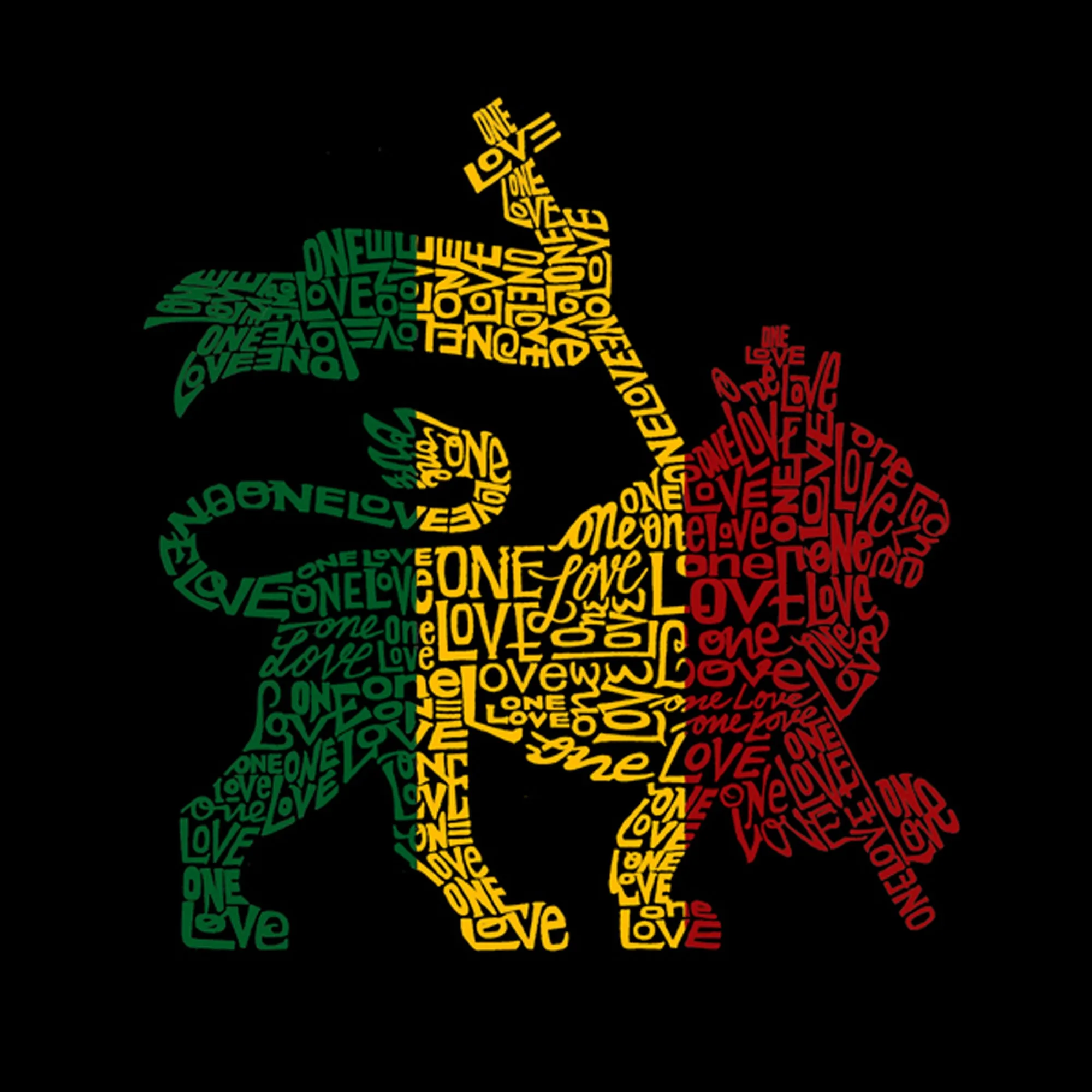 One Love Rasta Lion - Men's Word Art Hooded Sweatshirt sold by LA Pop Art product image thumbnail 2