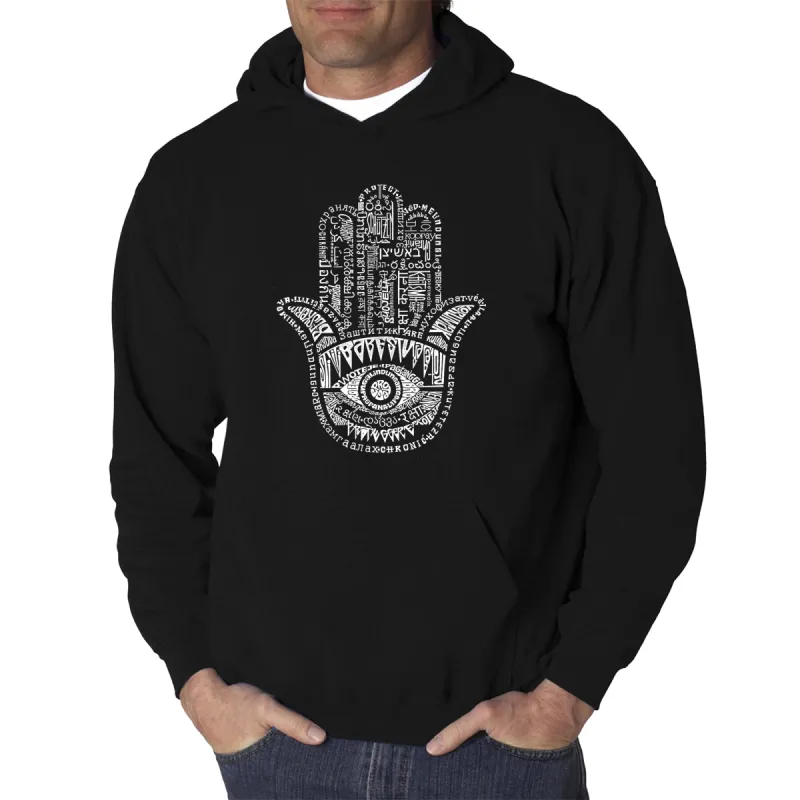 Hamsa - Men's Word Art Hooded Sweatshirt made by LA Pop Art