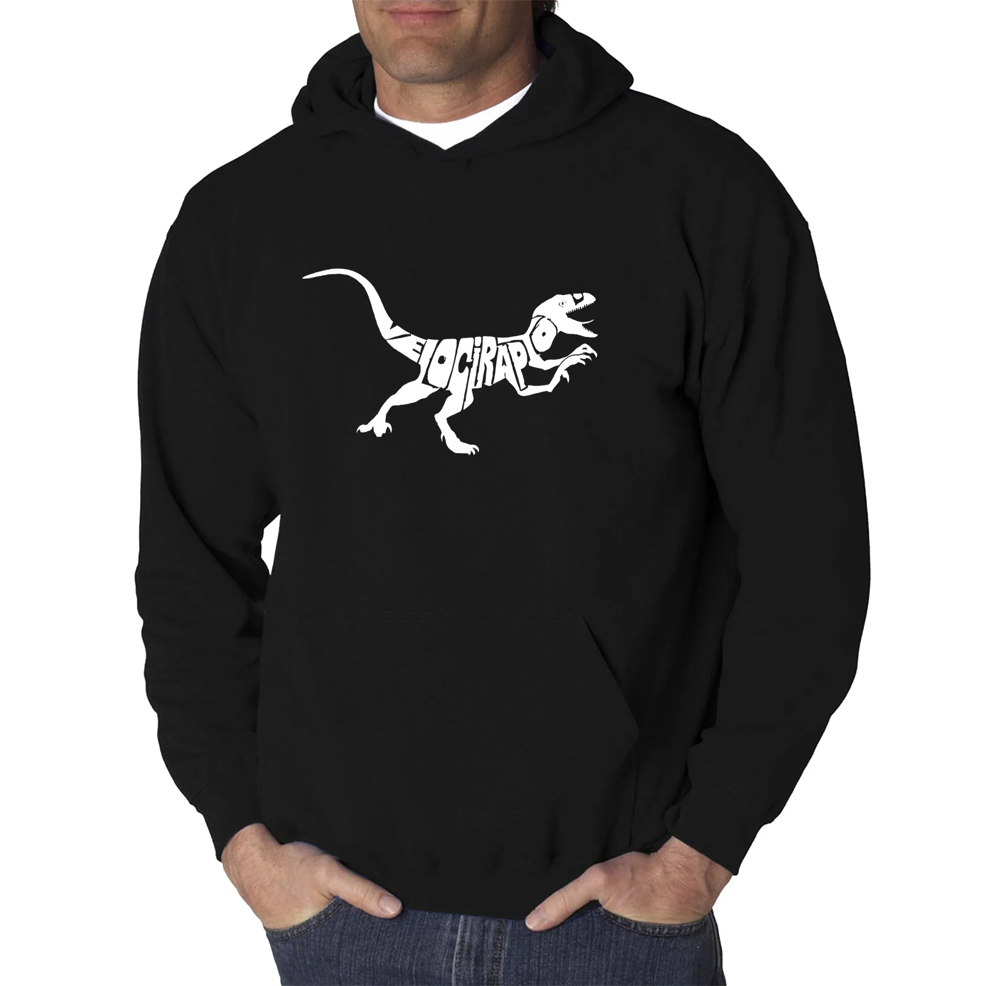 Velociraptor - Men's Word Art Hooded Sweatshirt sold by LA Pop Art