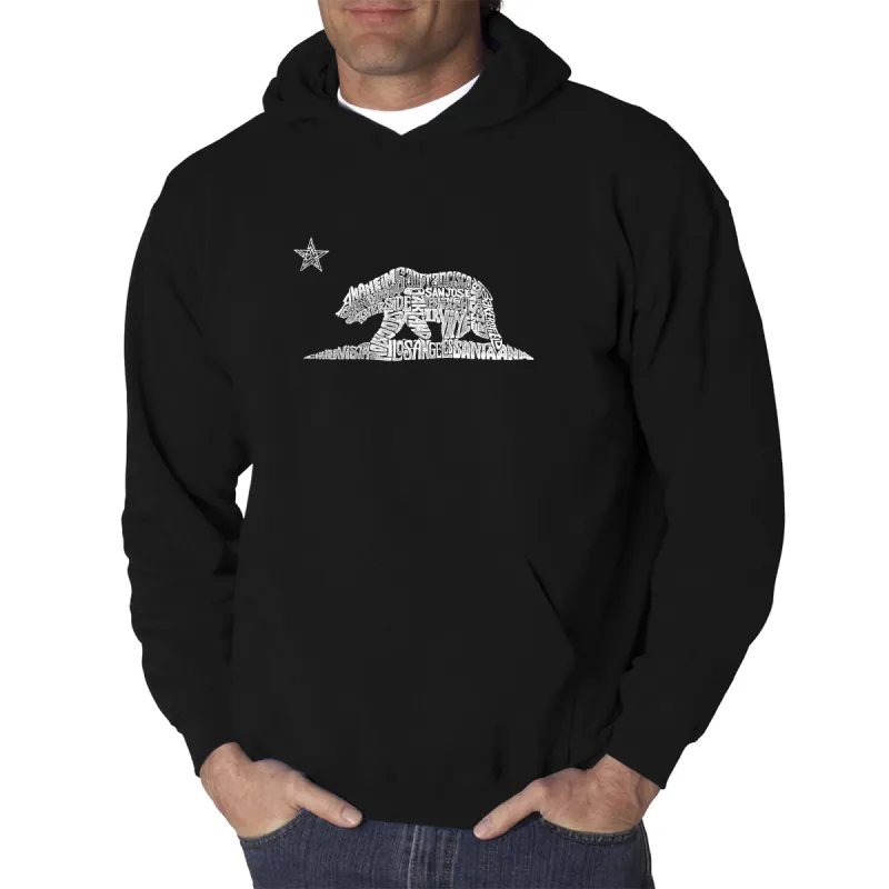 California Bear - Men's Word Art Hooded Sweatshirt sold by LA Pop Art