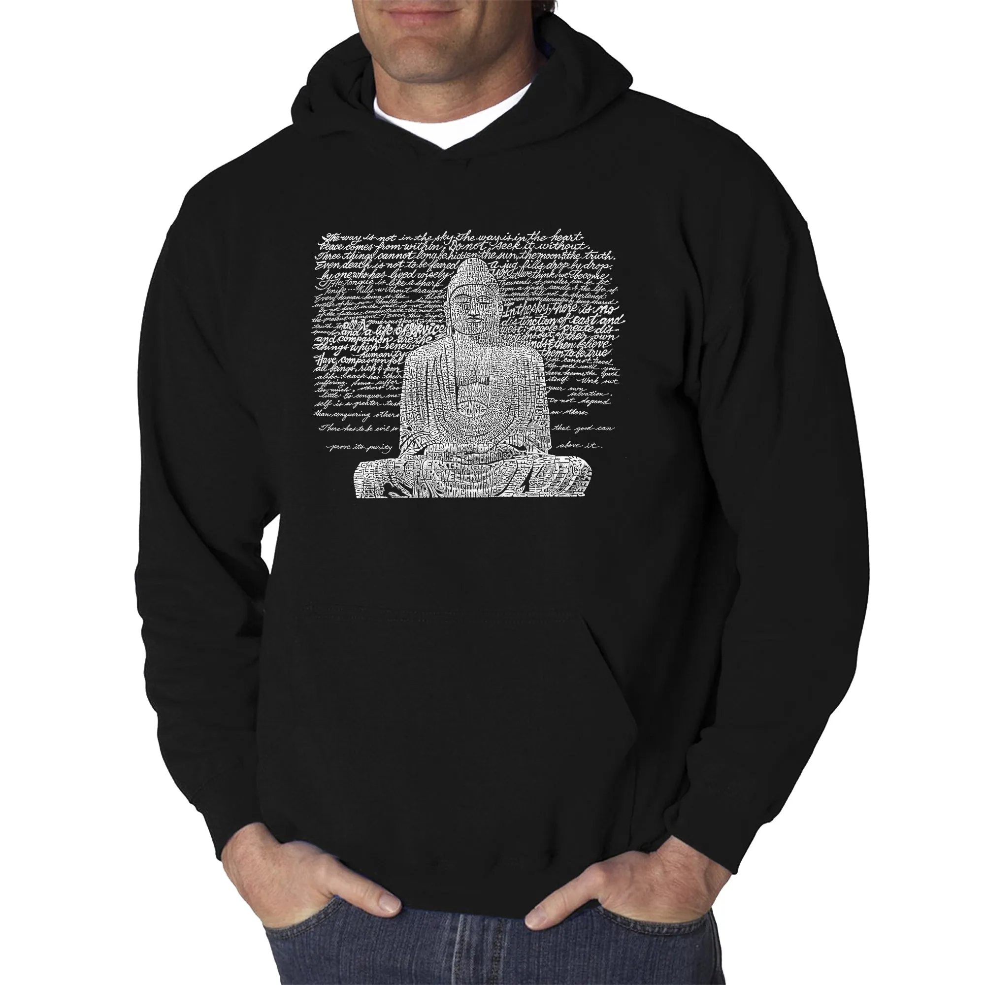 Zen Buddha - Men's Word Art Hooded Sweatshirt sold by LA Pop Art