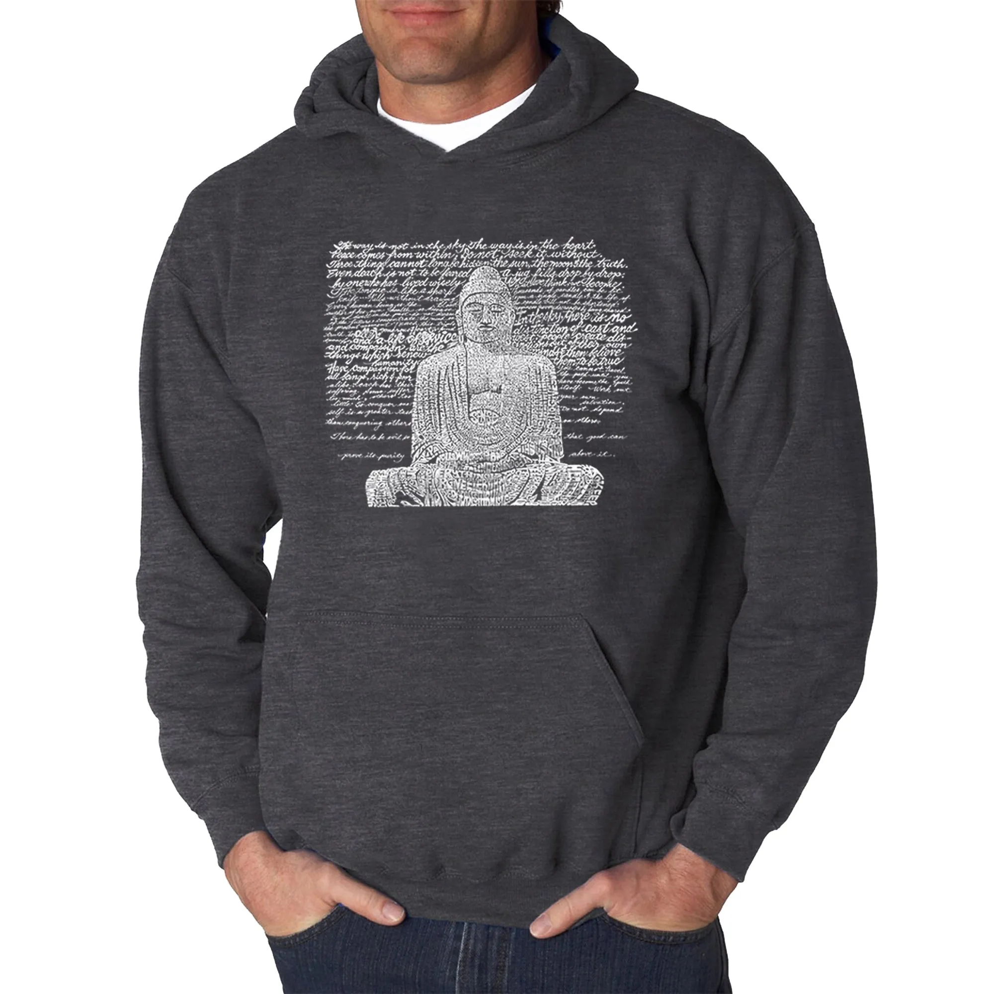 Zen Buddha - Men's Word Art Hooded Sweatshirt sold by LA Pop Art product image thumbnail 3