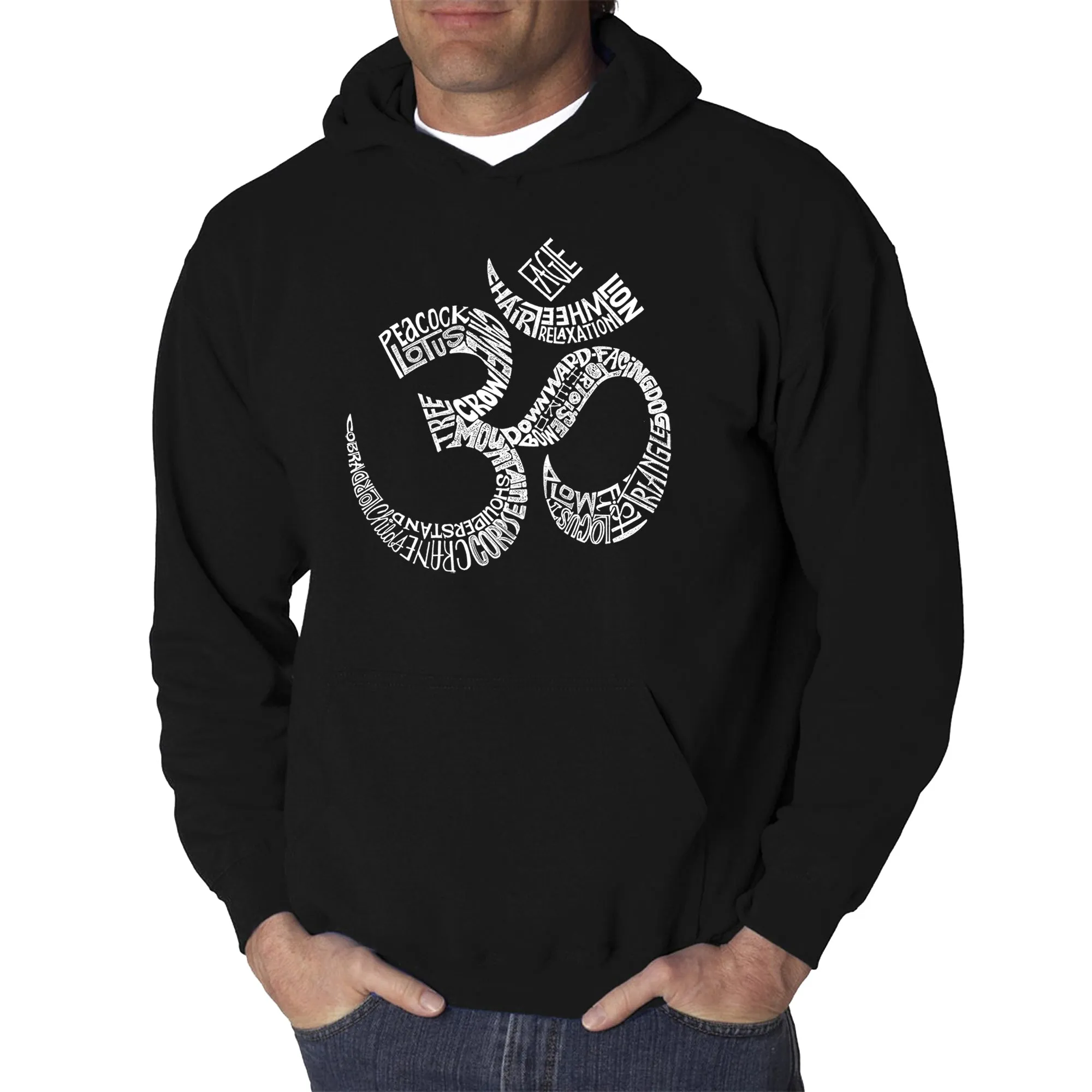 Poses OM - Men's Word Art Hooded Sweatshirt sold by LA Pop Art