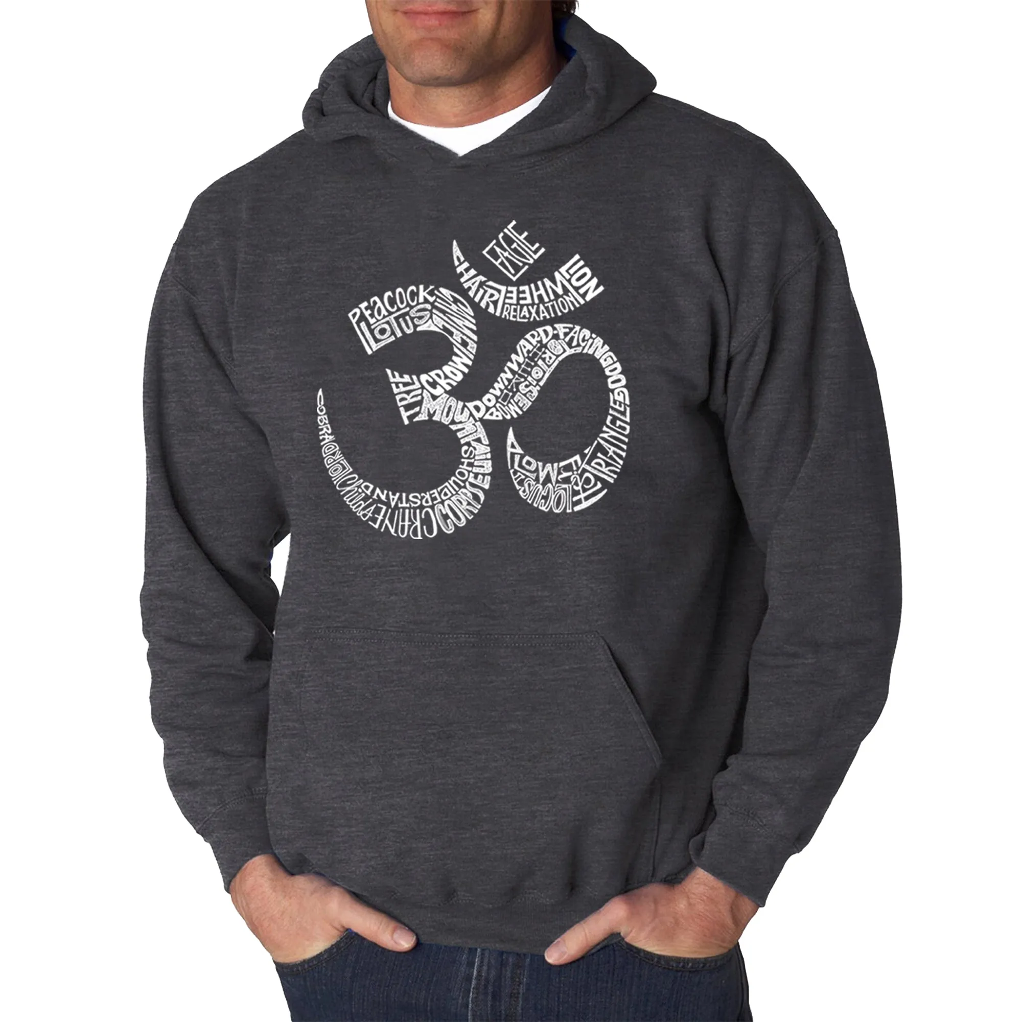 Poses OM - Men's Word Art Hooded Sweatshirt sold by LA Pop Art product image thumbnail 3