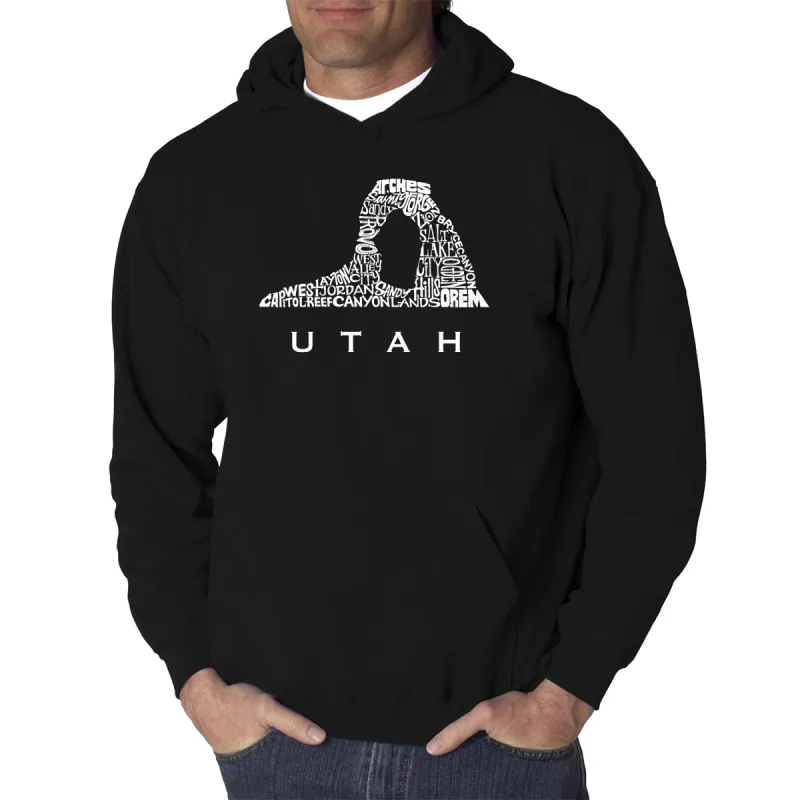 Utah - Men's Word Art Hooded Sweatshirt sold by LA Pop Art