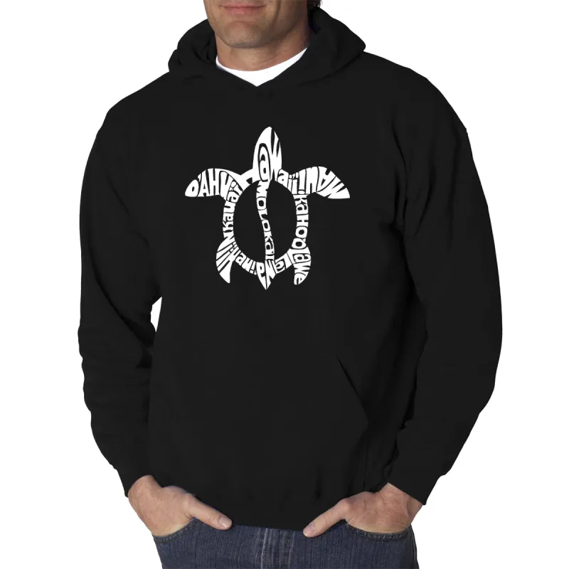 Honu Turtle Hawaiian Islands - Men's Word Art Hooded Sweatshirt sold by LA Pop Art