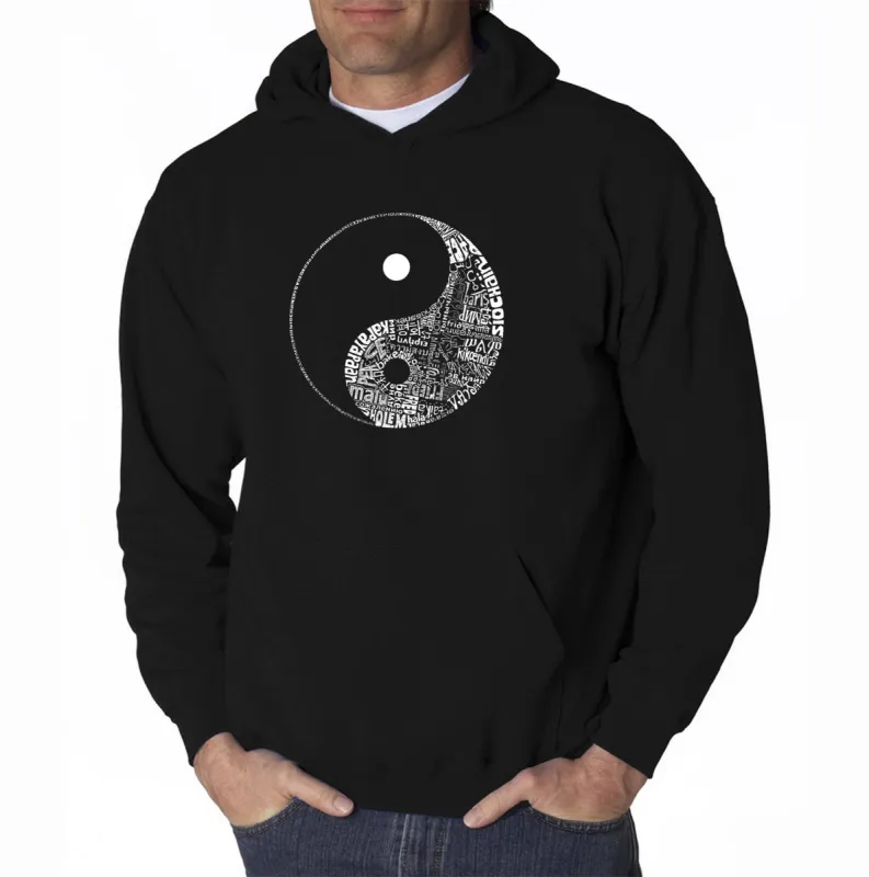 YIN YANG - Men's Word Art Hooded Sweatshirt sold by LA Pop Art