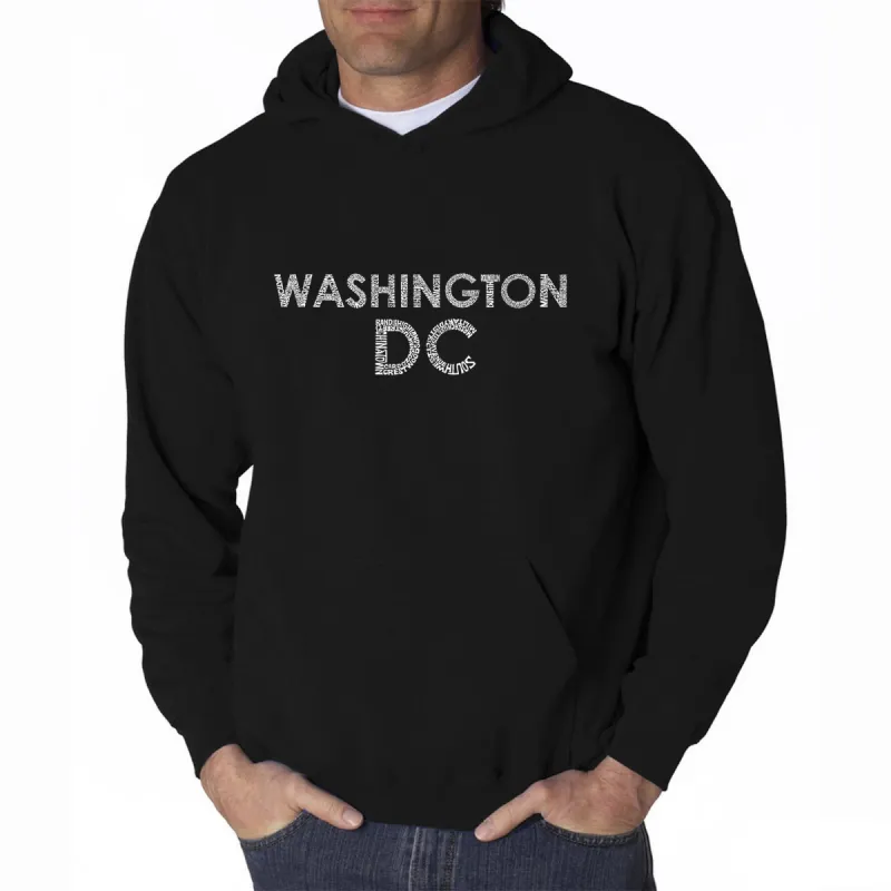 WASHINGTON DC NEIGHBORHOODS - Men's Word Art Hooded Sweatshirt made by LA Pop Art