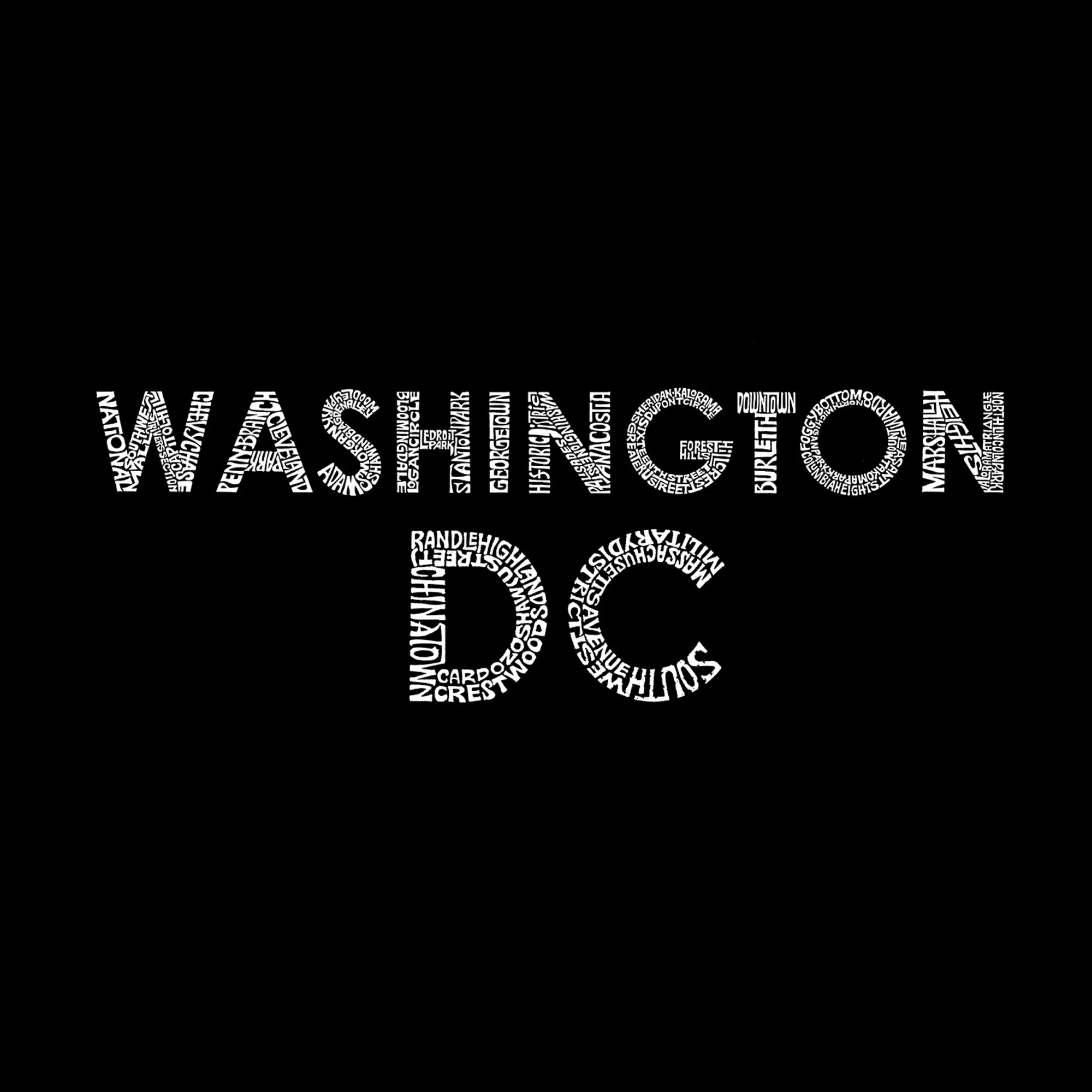 WASHINGTON DC NEIGHBORHOODS - Men's Word Art Hooded Sweatshirt sold by LA Pop Art product image thumbnail 2