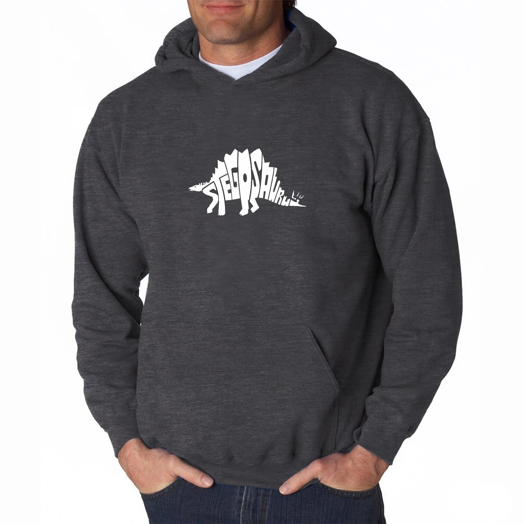 STEGOSAURUS - Men's Word Art Hooded Sweatshirt sold by LA Pop Art product image thumbnail 3