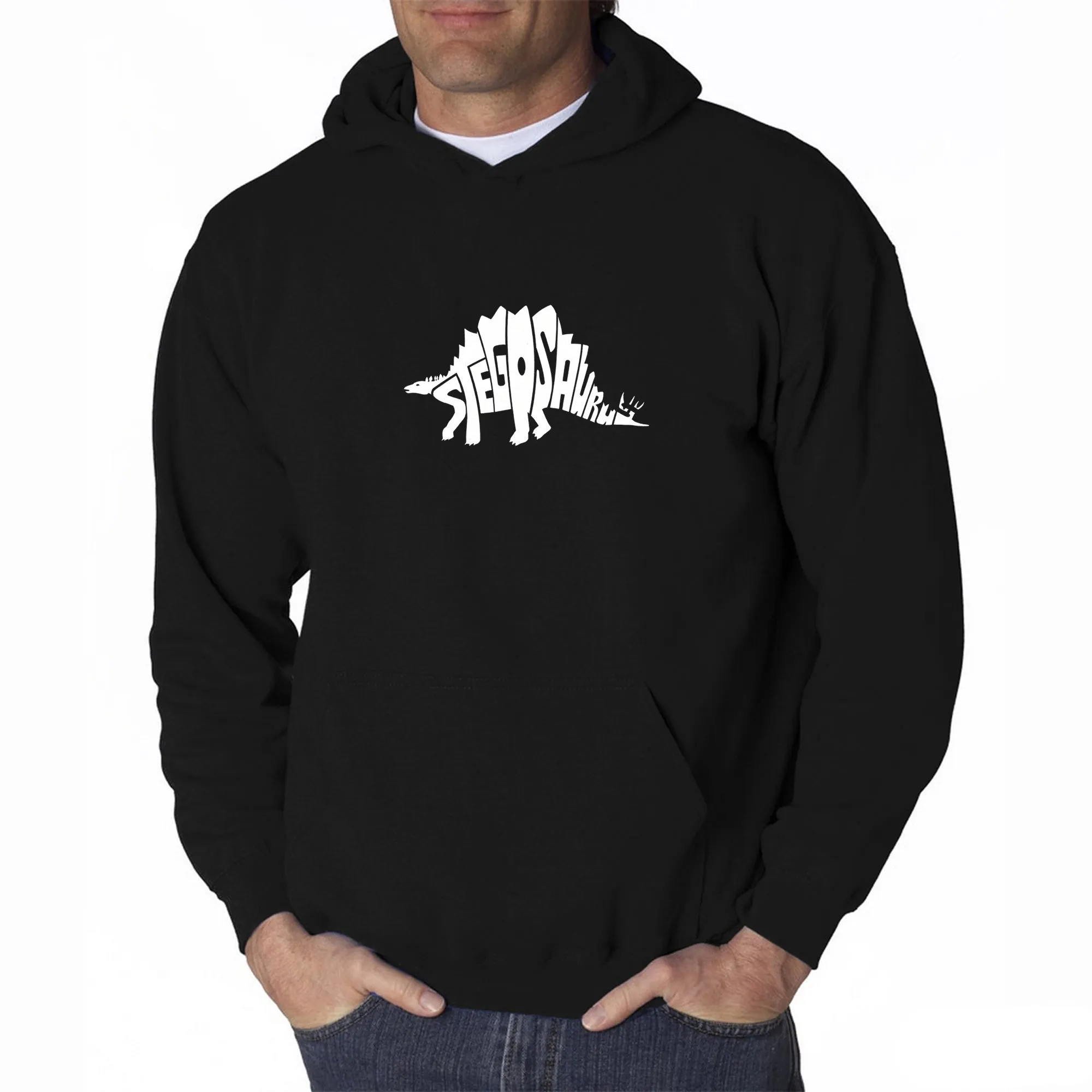 STEGOSAURUS - Men's Word Art Hooded Sweatshirt sold by LA Pop Art