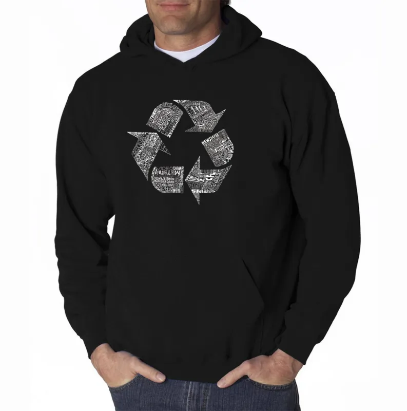 86 RECYCLABLE PRODUCTS - Men's Word Art Hooded Sweatshirt made by LA Pop Art