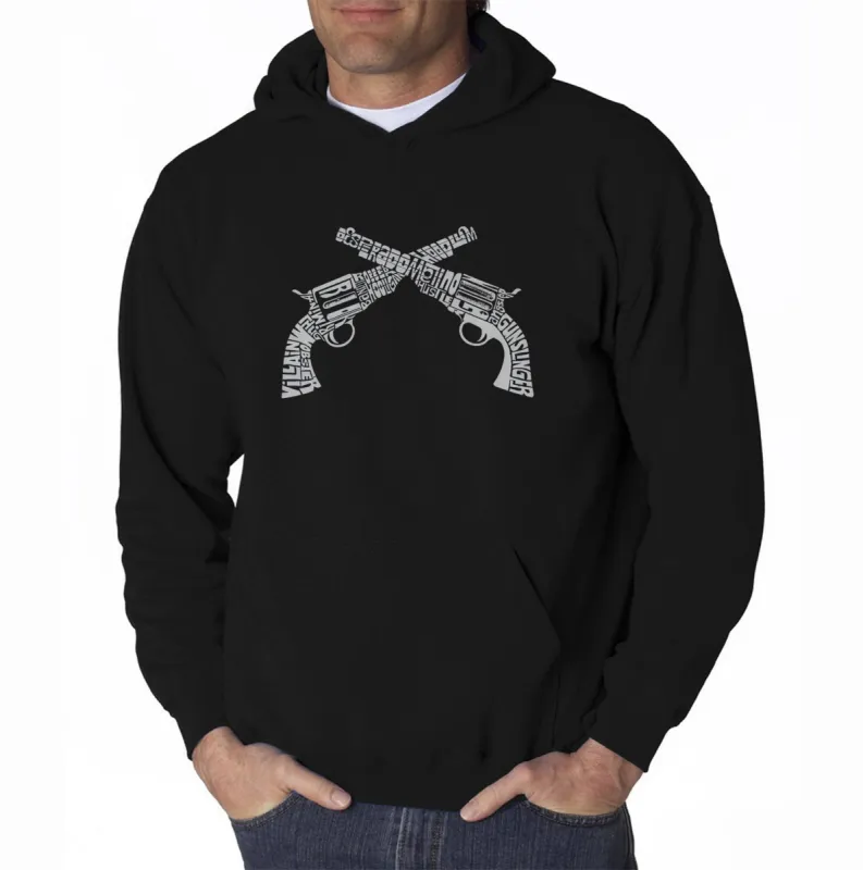 CROSSED PISTOLS - Men's Word Art Hooded Sweatshirt made by LA Pop Art